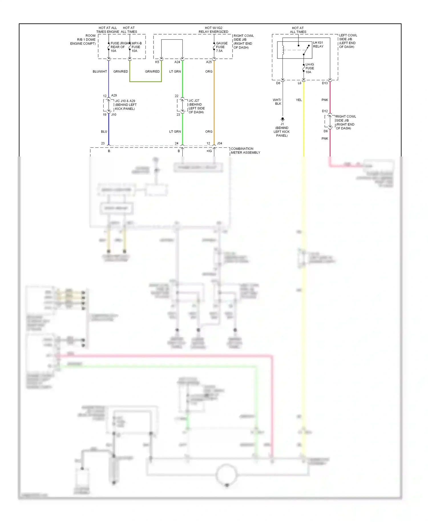 Lexus IS III (2013-2016) (behind left kick panel) wiring diagram  (22 of 41)