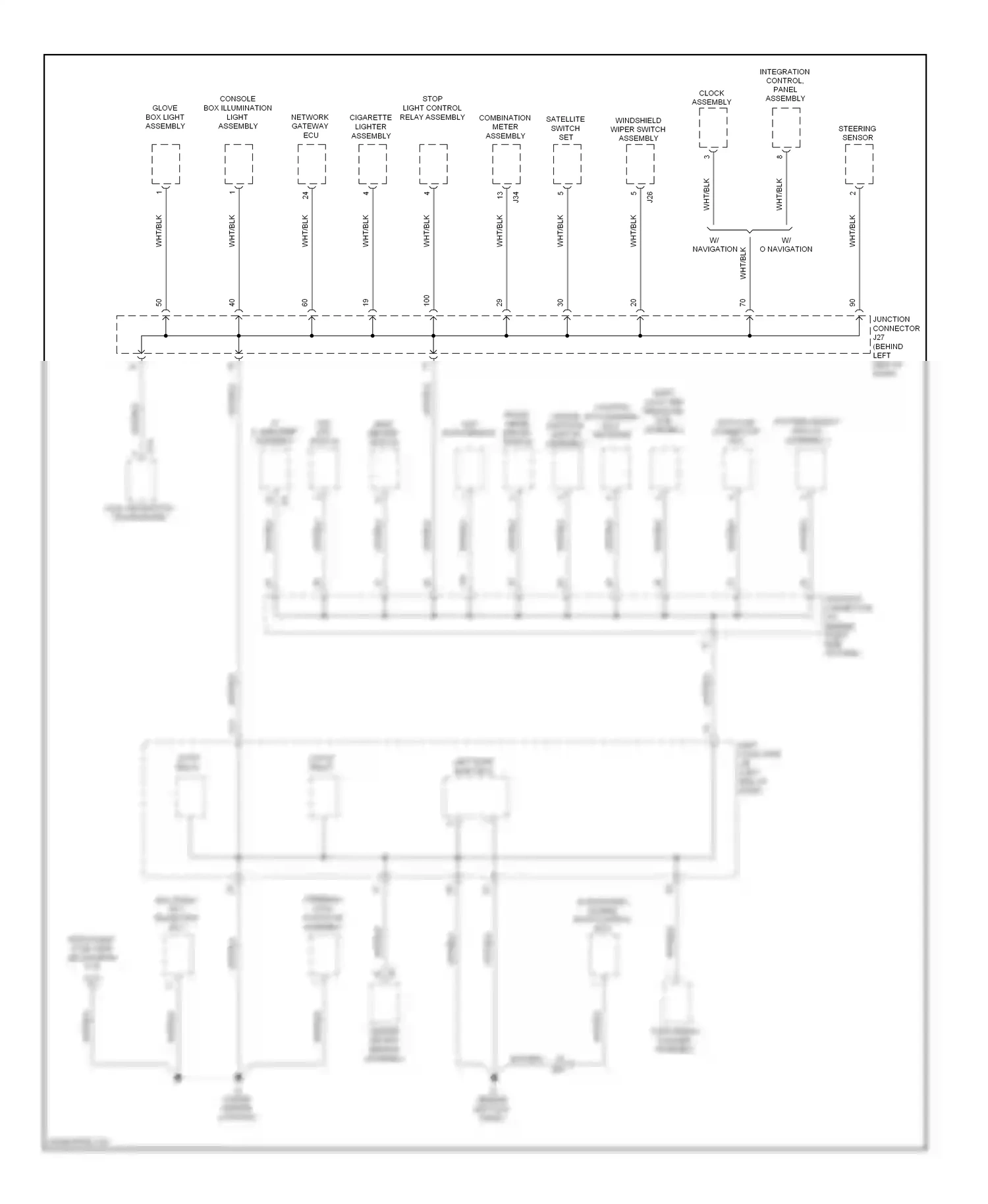 Lexus IS III (2013-2016) (behind left kick panel) wiring diagram  (36 of 41)