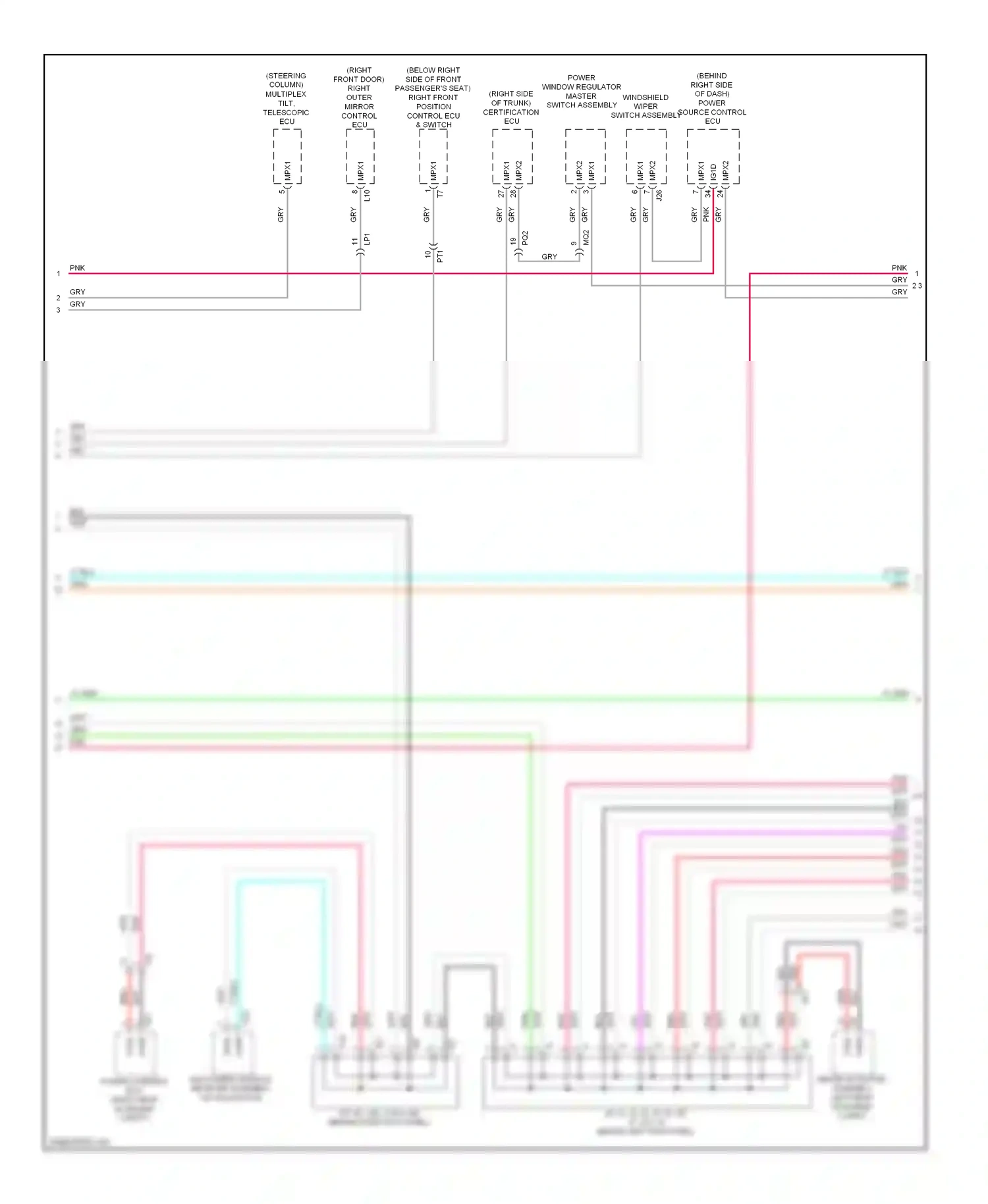 Lexus IS III (2013-2016) (behind left kick panel) wiring diagram  (38 of 41)