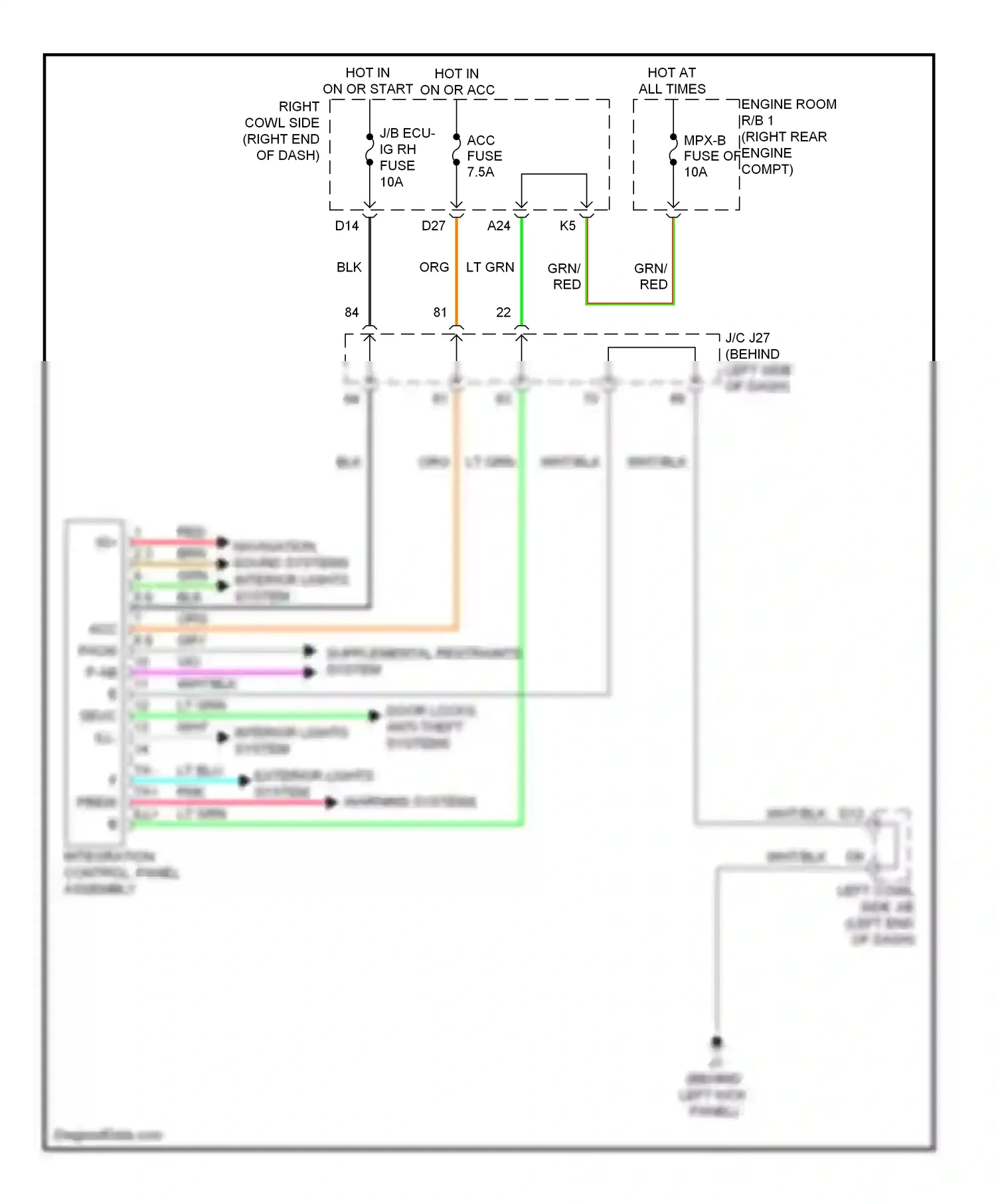 Lexus IS III (2013-2016) (behind left kick panel) wiring diagram  (26 of 41)
