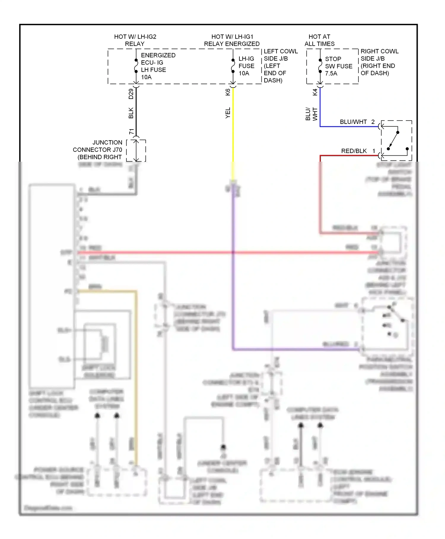 Lexus IS III (2013-2016) (behind left kick panel) wiring diagram  (9 of 41)