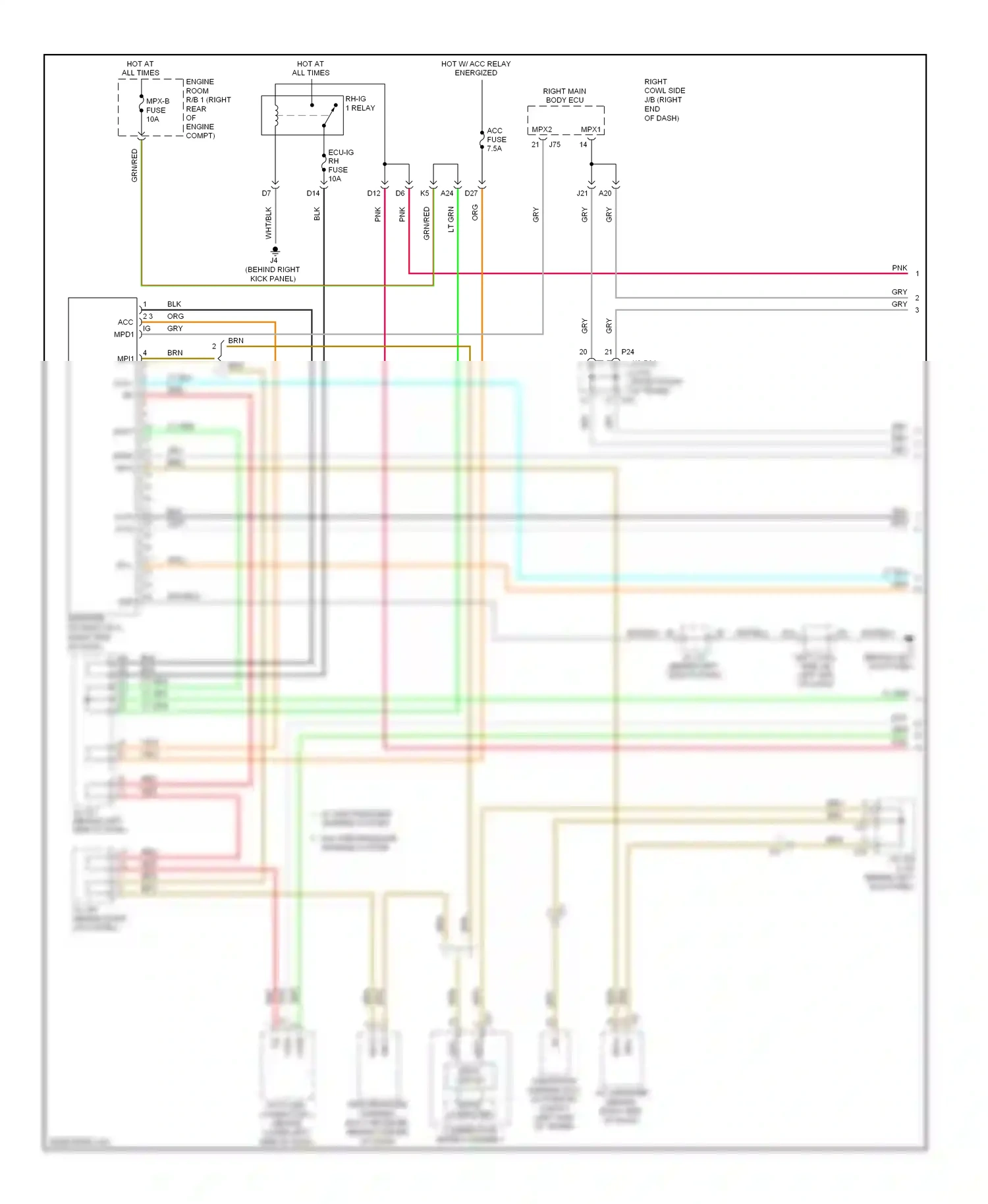 Lexus IS III (2013-2016) (behind left kick panel) wiring diagram  (37 of 41)