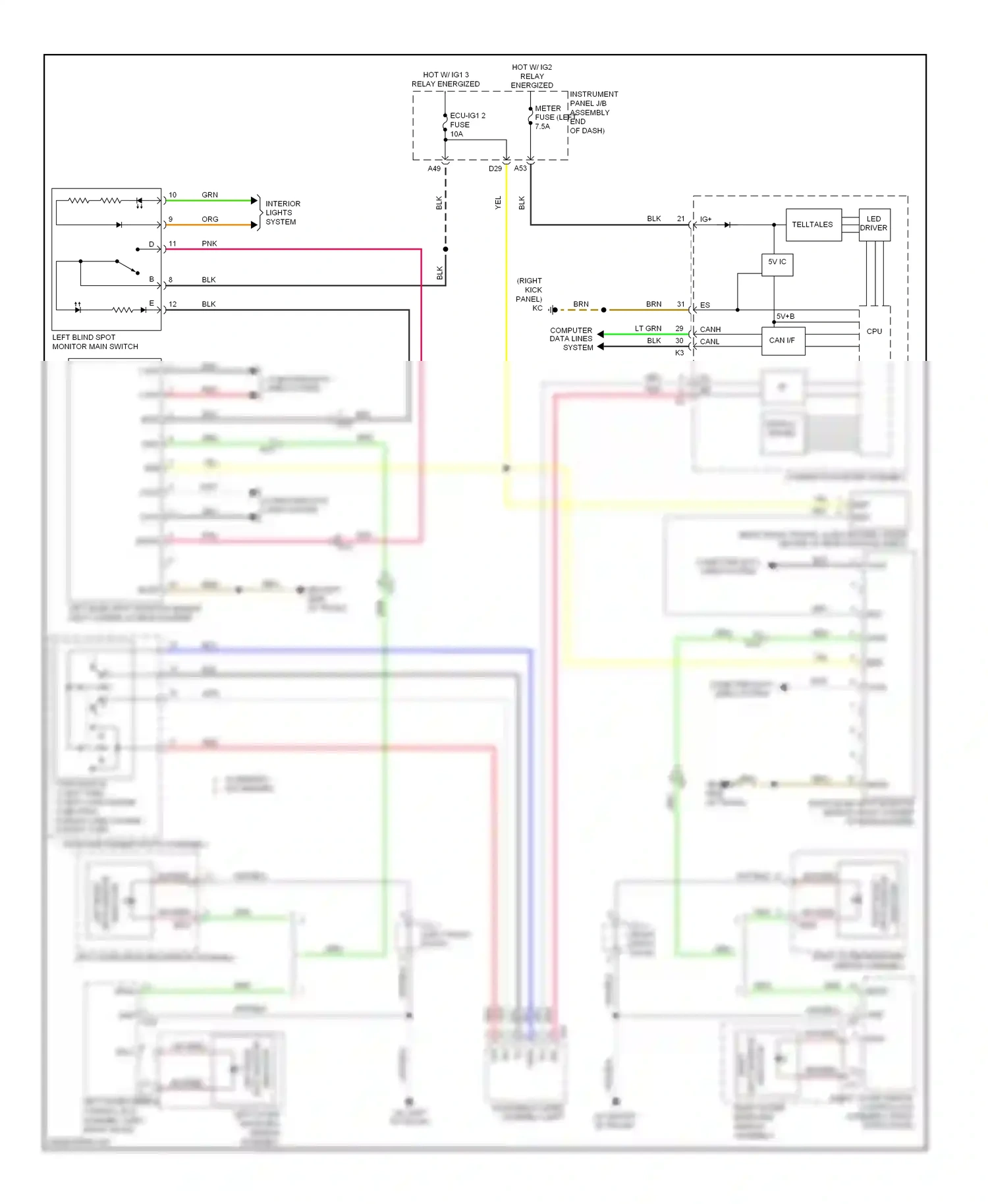 Wiring diagram combination meter assembly for Lexus IS III (2013-2016) (1 of 53)