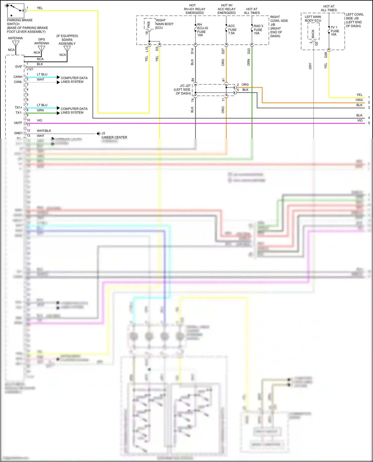 Wiring diagram combination meter for Lexus IS III (2013-2016) (7 of 12)