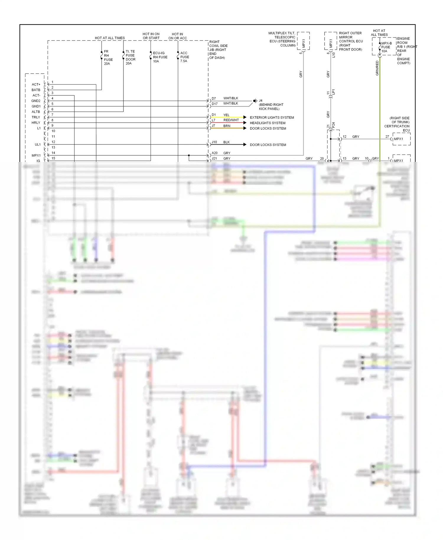 Wiring diagram dcyl dcty interior lights system for Lexus IS III (2013-2016) (1 of 1)