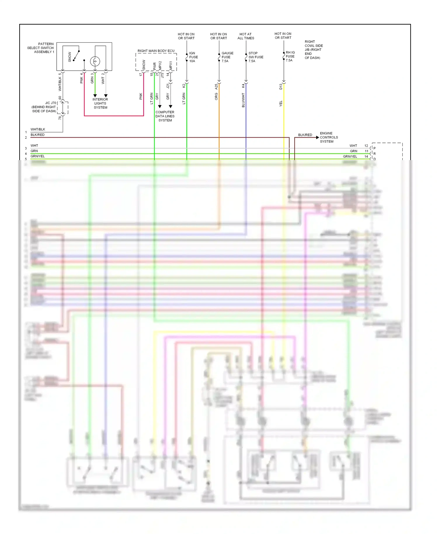 Wiring diagram grn/blk for Lexus IS III (2013-2016) (10 of 28)
