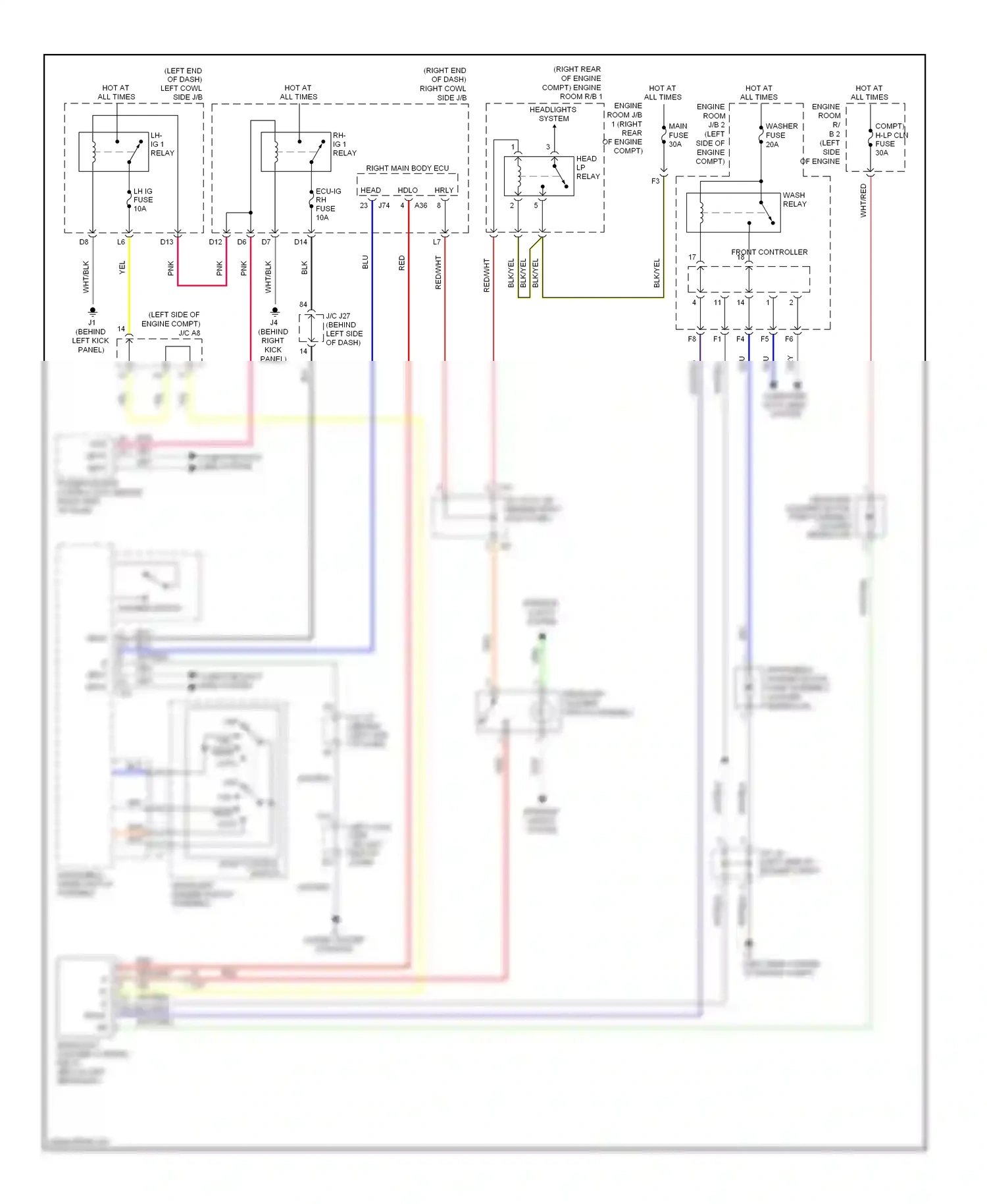 Wiring diagram head lp relay for Lexus IS III (2013-2016) (4 of 6)