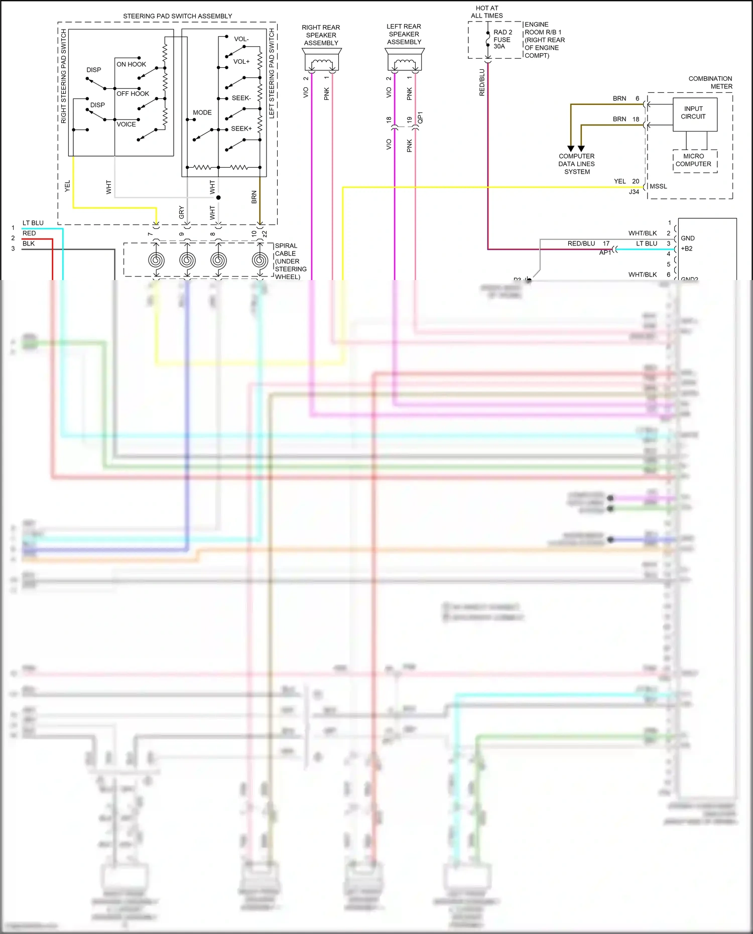 Wiring diagram instrument cluster system for Lexus IS III (2013-2016) (18 of 24)