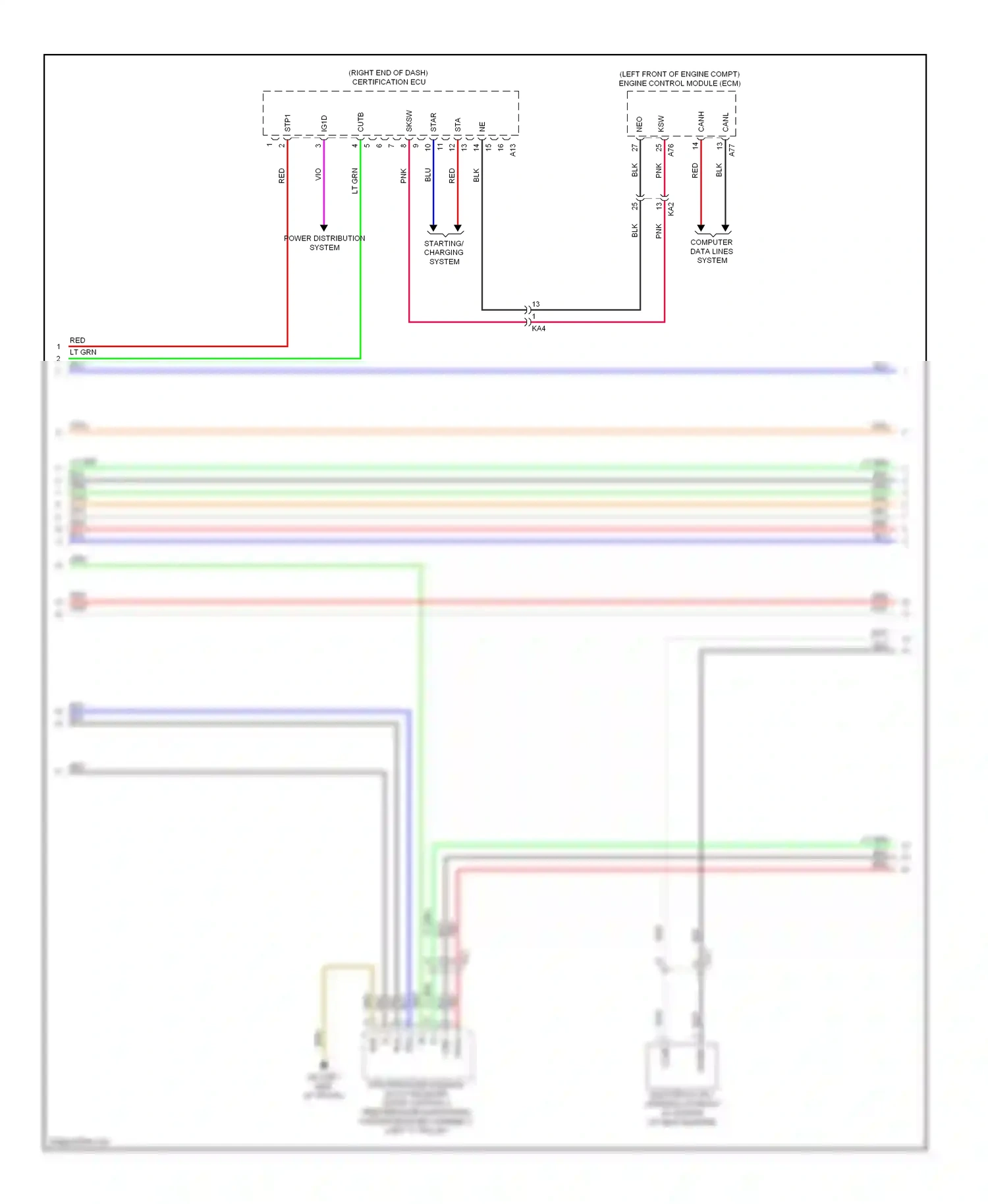 Lexus IS III (2013-2016) (left front of engine compt) engine control module (ecm) wiring diagram  (2 of 2)