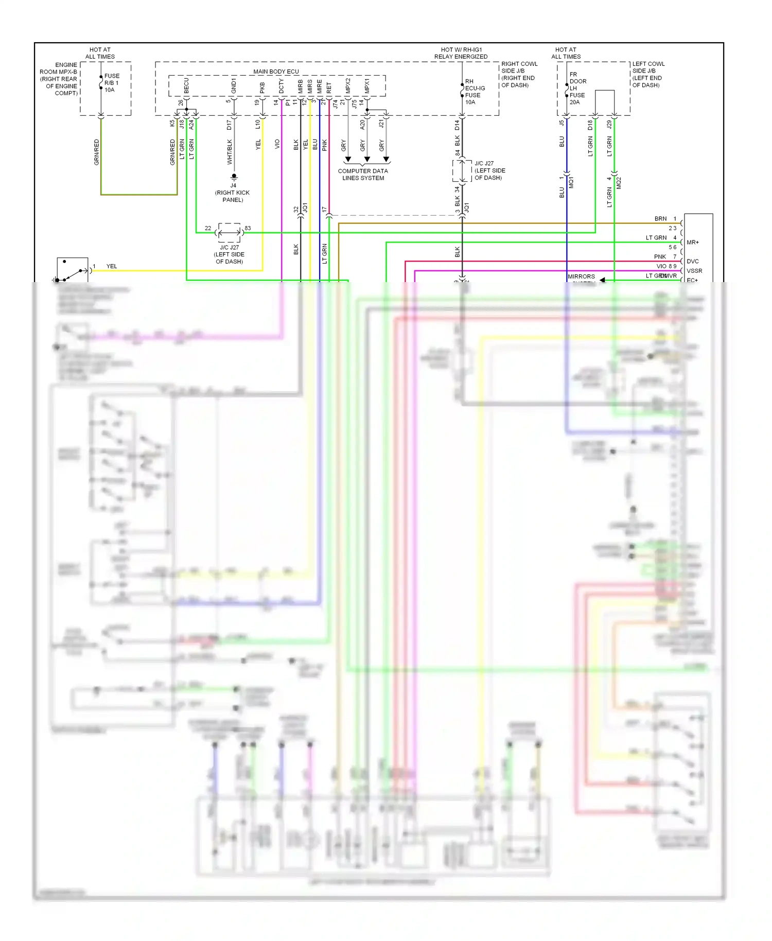 Wiring diagram left front seat memory switch for Lexus IS III (2013-2016) (2 of 4)