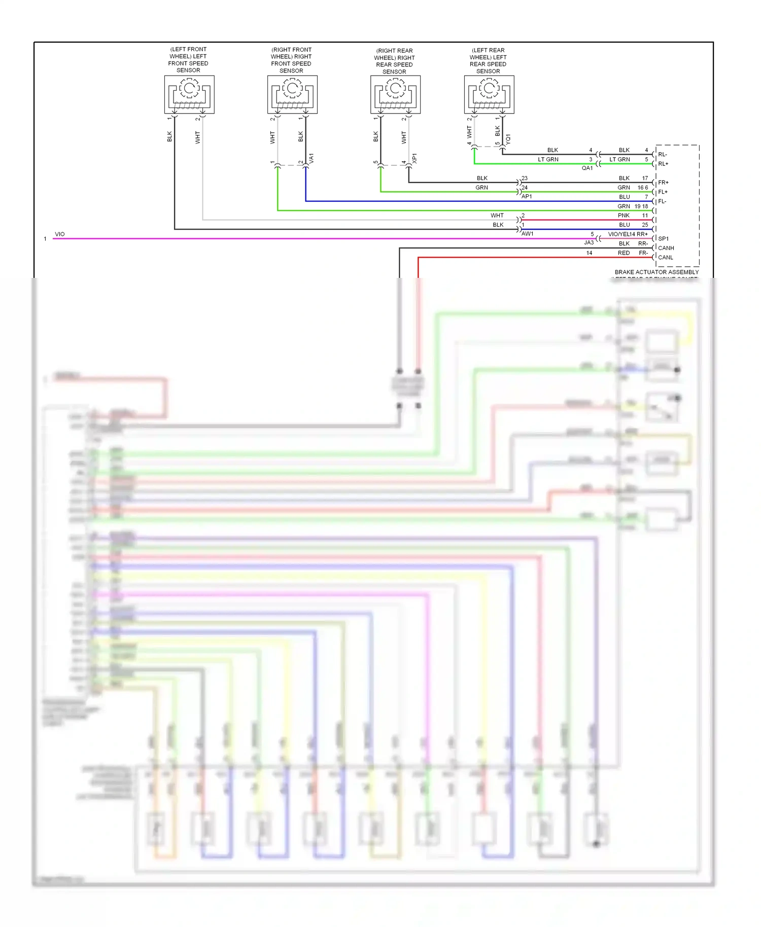 Lexus IS III (2013-2016) (left front wheel) left front speed sensor wiring diagram  (1 of 2)