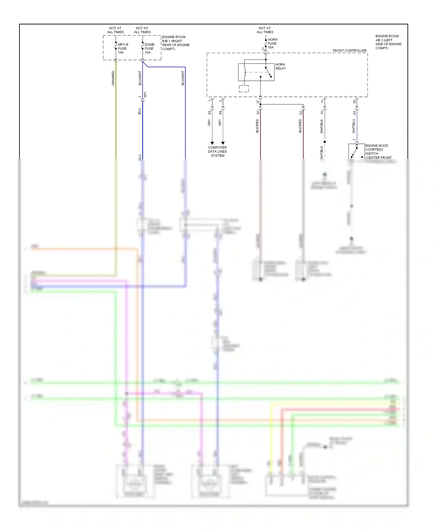 Wiring diagram left outer rear view mirror assembly for Lexus IS III (2013-2016) (1 of 8)
