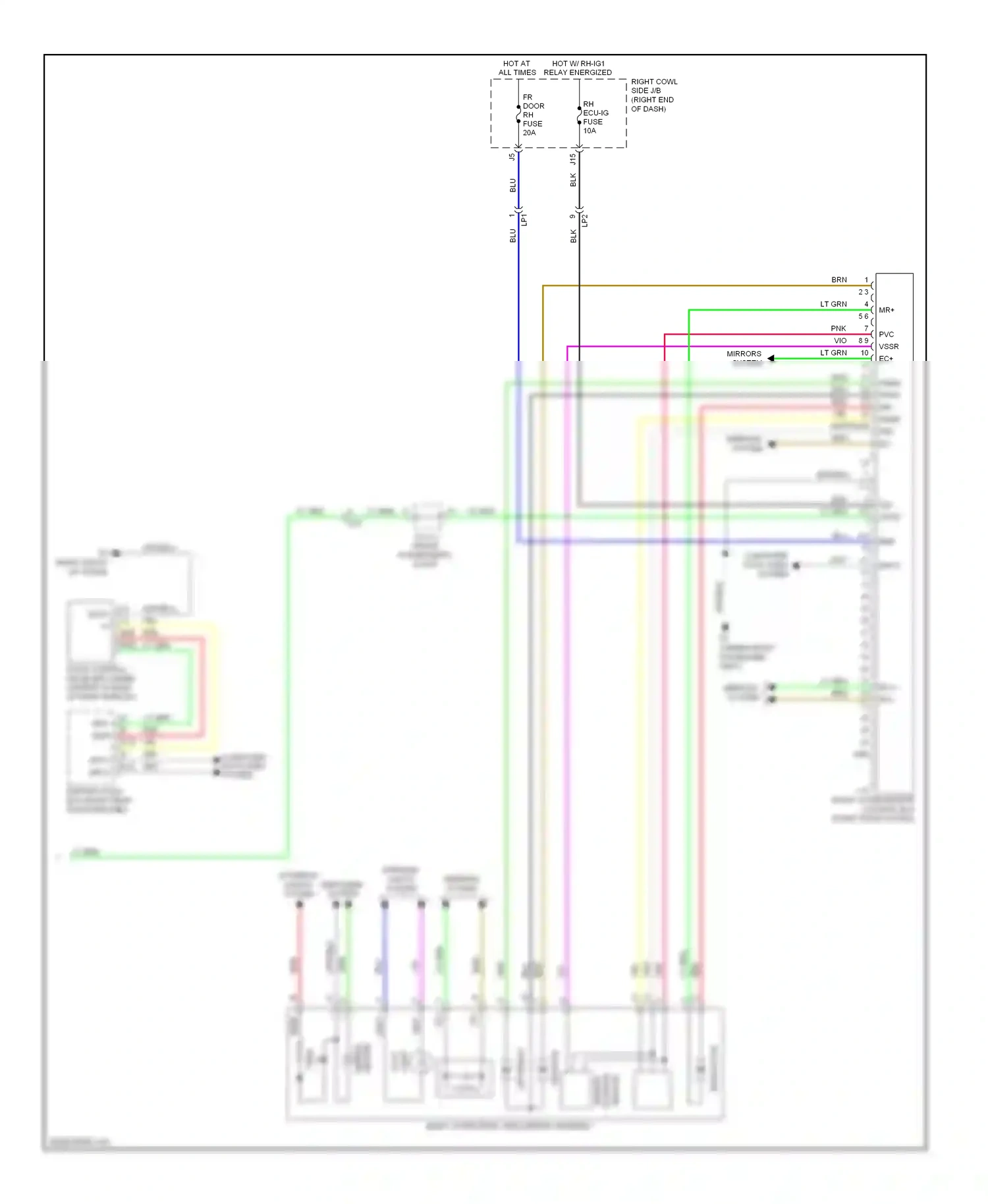 Lexus IS III (2013-2016) left/right wiring diagram  (2 of 2)
