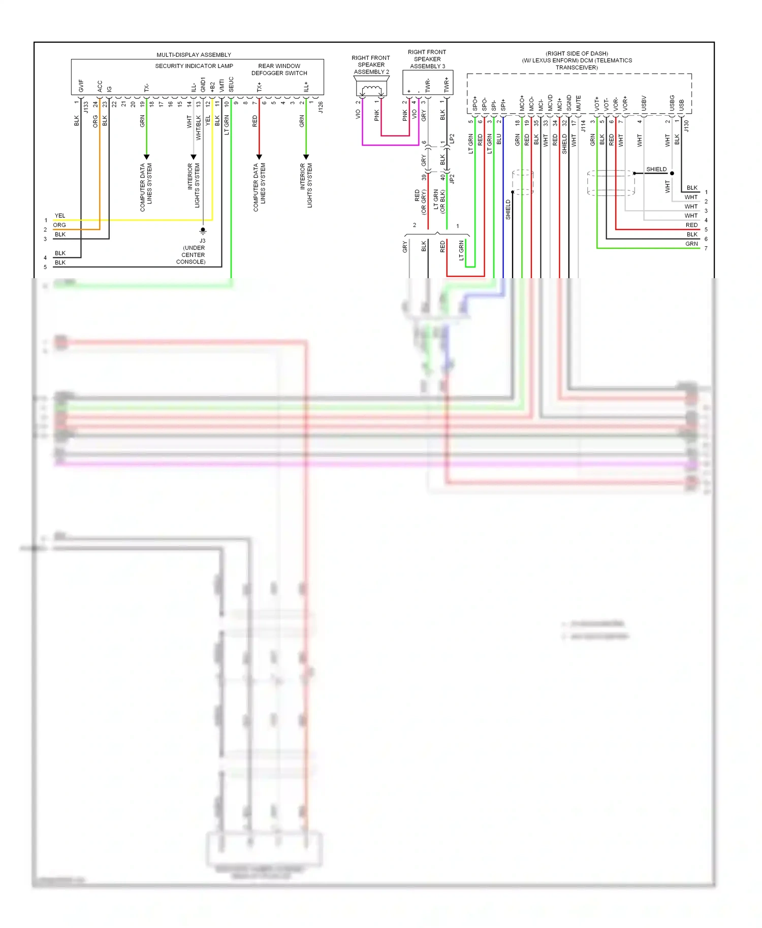 Wiring diagram lights system interior for Lexus IS III (2013-2016) (1 of 2)