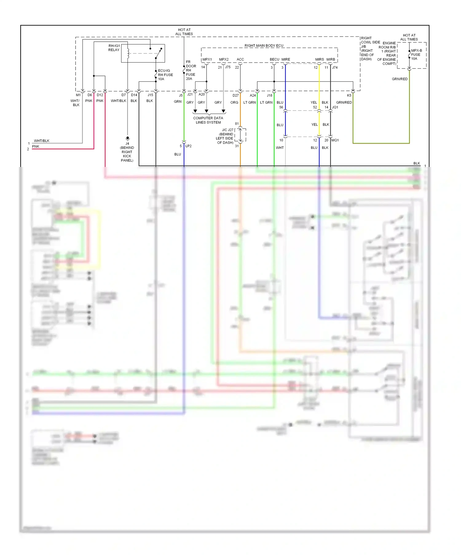 Lexus IS III (2013-2016) lt/up wiring diagram  (1 of 1)