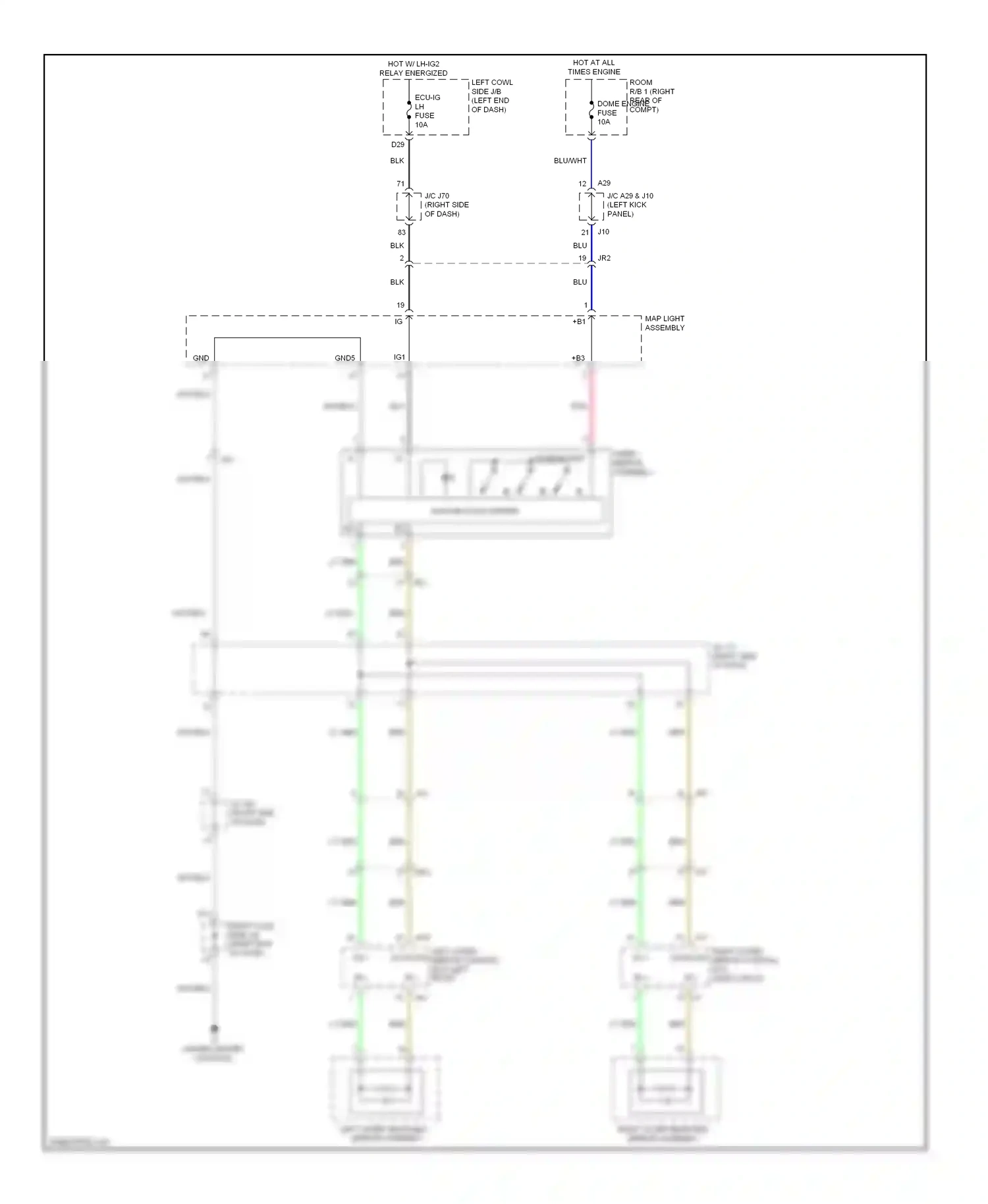 Wiring diagram map light assembly for Lexus IS III (2013-2016) (3 of 15)