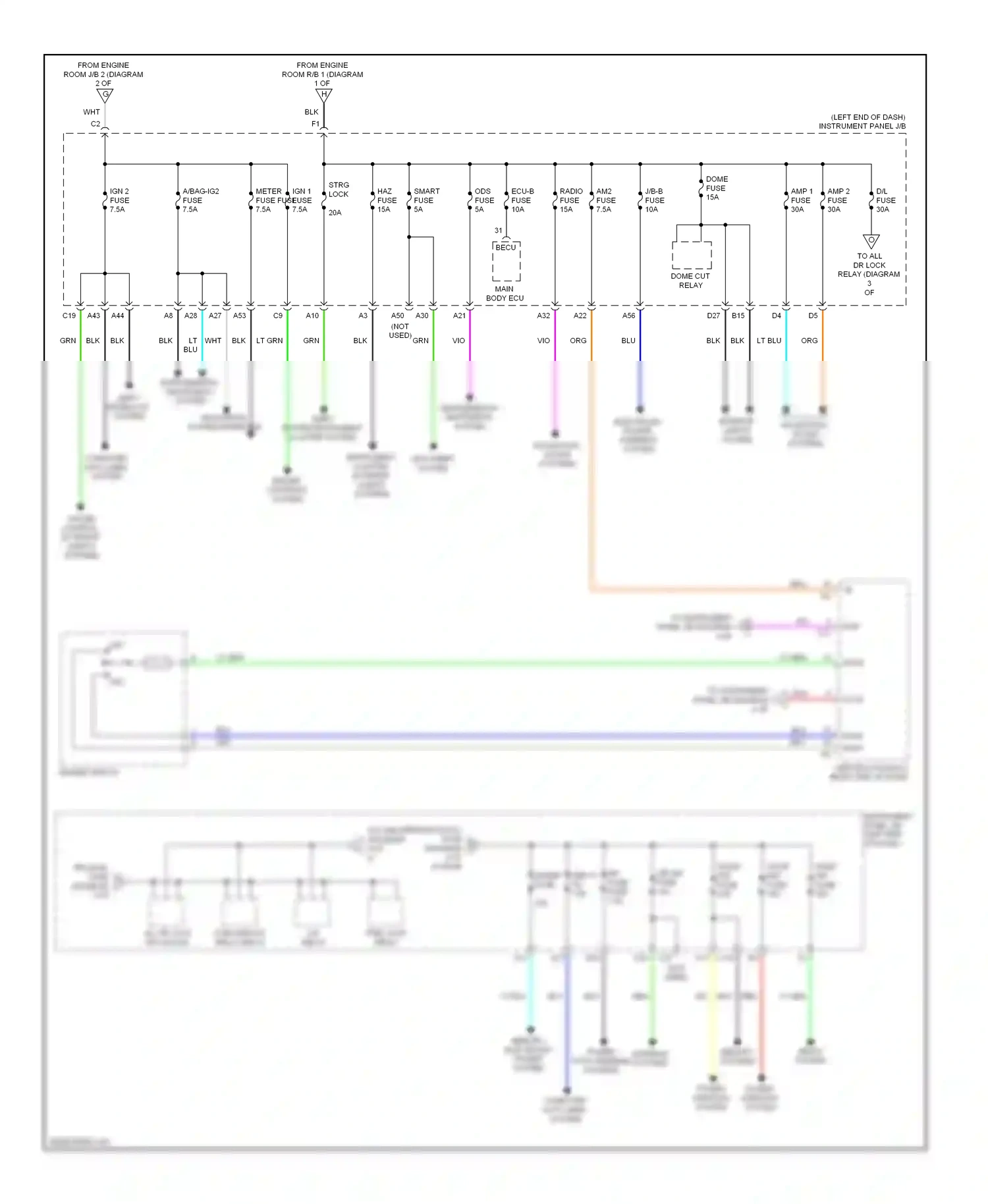 Lexus IS III (2013-2016) meter wiring diagram  (1 of 1)