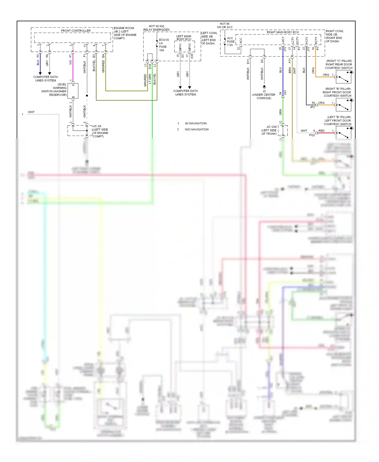 Lexus IS III (2013-2016) multi-media module receiver assembly (w/ navigation) wiring diagram  (2 of 3)