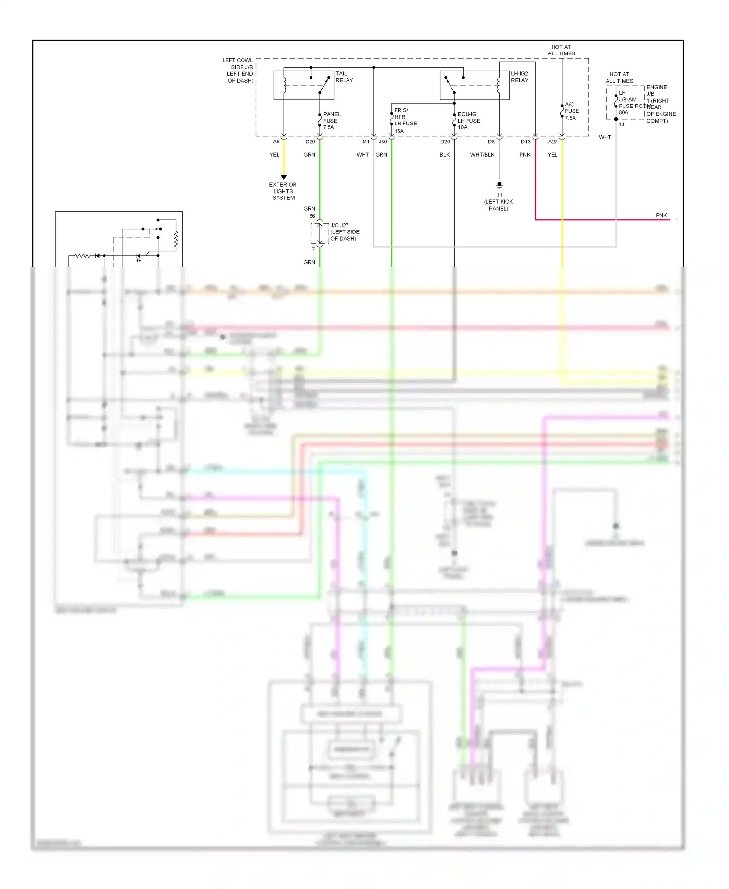 Wiring diagram panel fuse for Lexus IS III (2013-2016) (1 of 4)