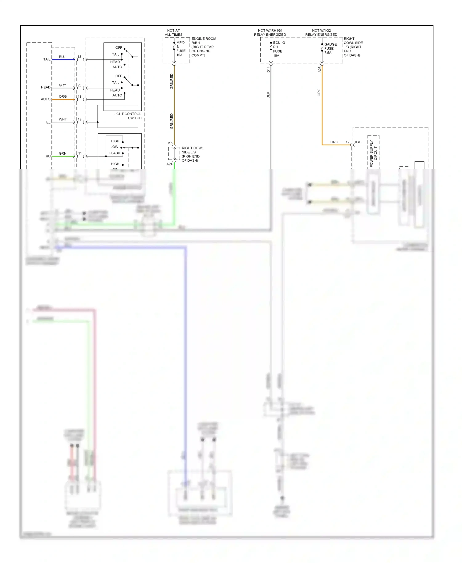 Wiring diagram power supply circuit for Lexus IS III (2013-2016) (14 of 21)