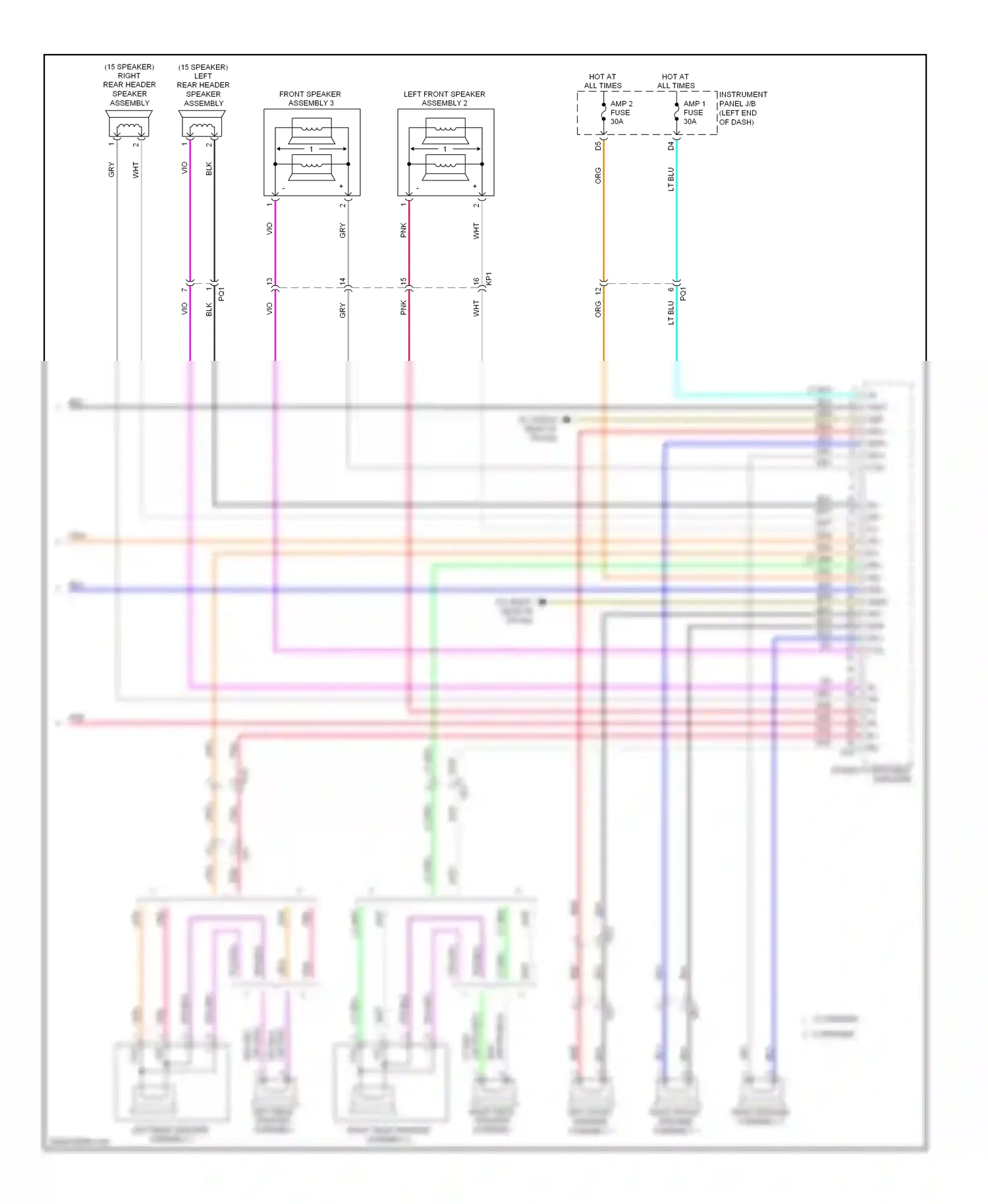 Wiring diagram rear speaker assembly 3 for Lexus IS III (2013-2016) (1 of 5)