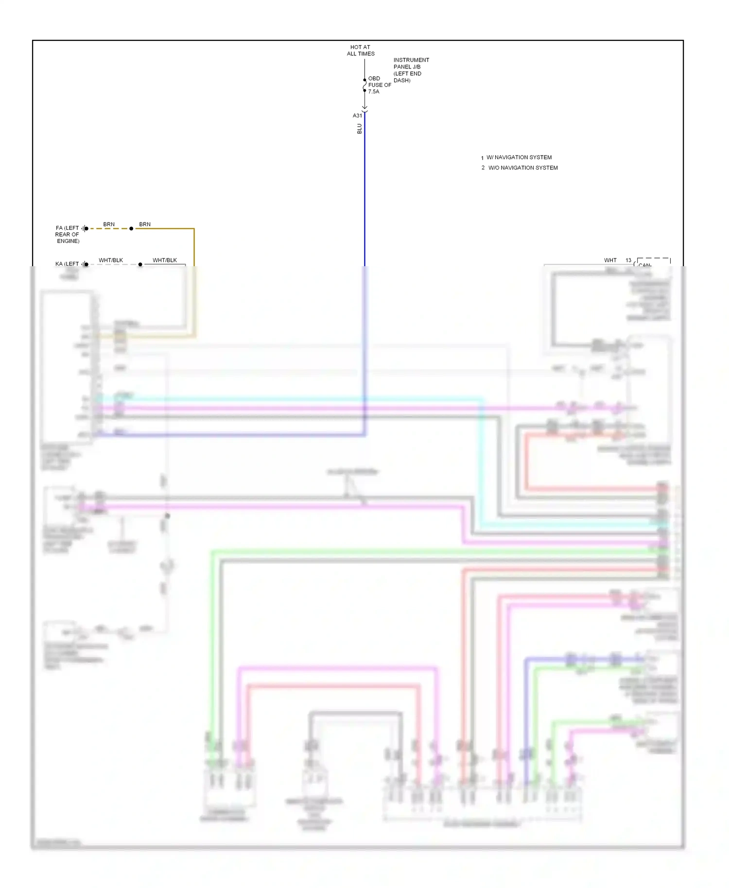 Lexus IS III (2013-2016) remote operation switch (w/o navigation system) wiring diagram  (1 of 1)