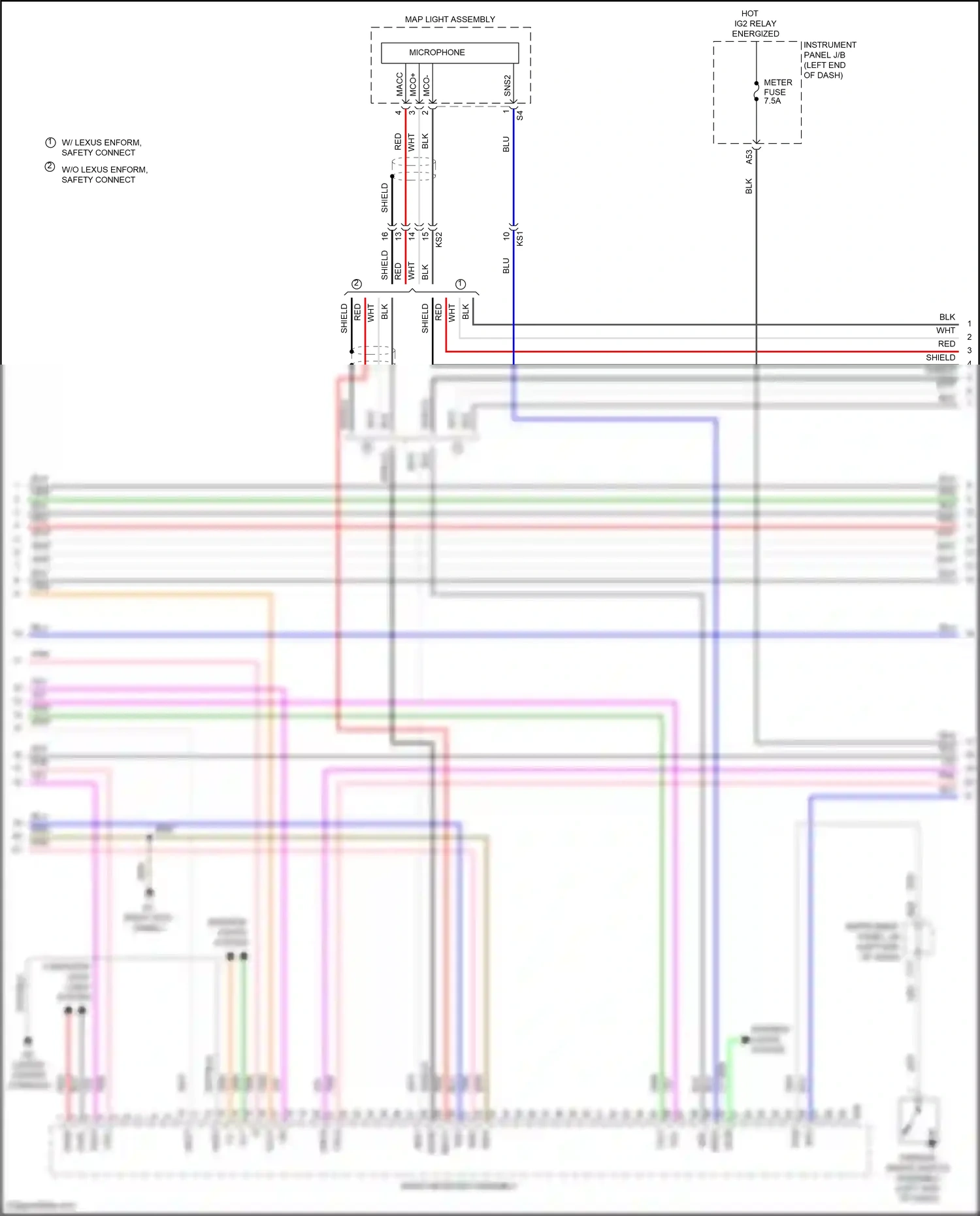 Lexus IS III (2013-2016) (right kick panel) wiring diagram  (9 of 32)