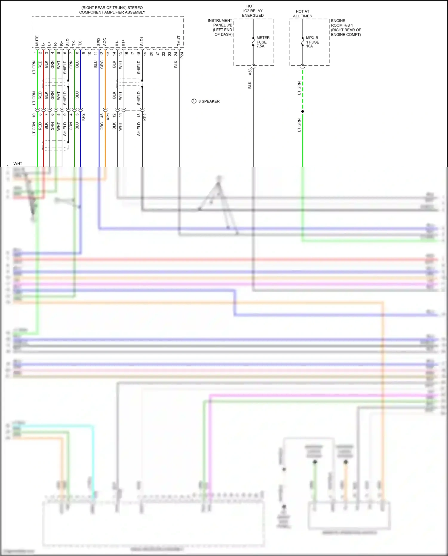 Lexus IS III (2013-2016) (right kick panel) wiring diagram  (10 of 32)