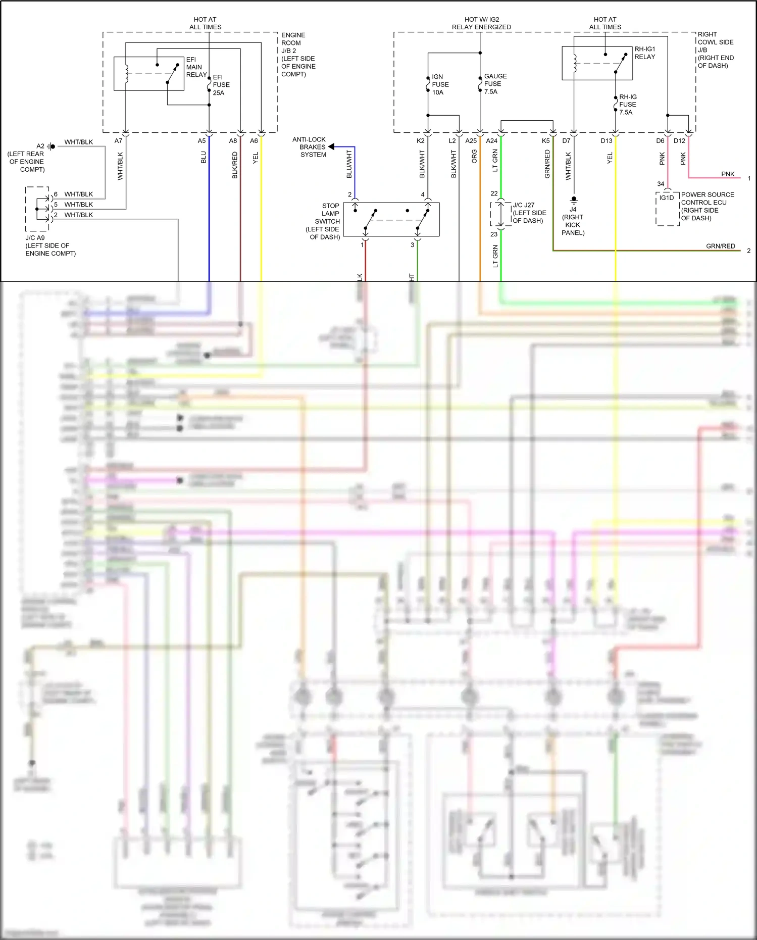 Lexus IS III (2013-2016) (right kick panel) wiring diagram  (2 of 32)