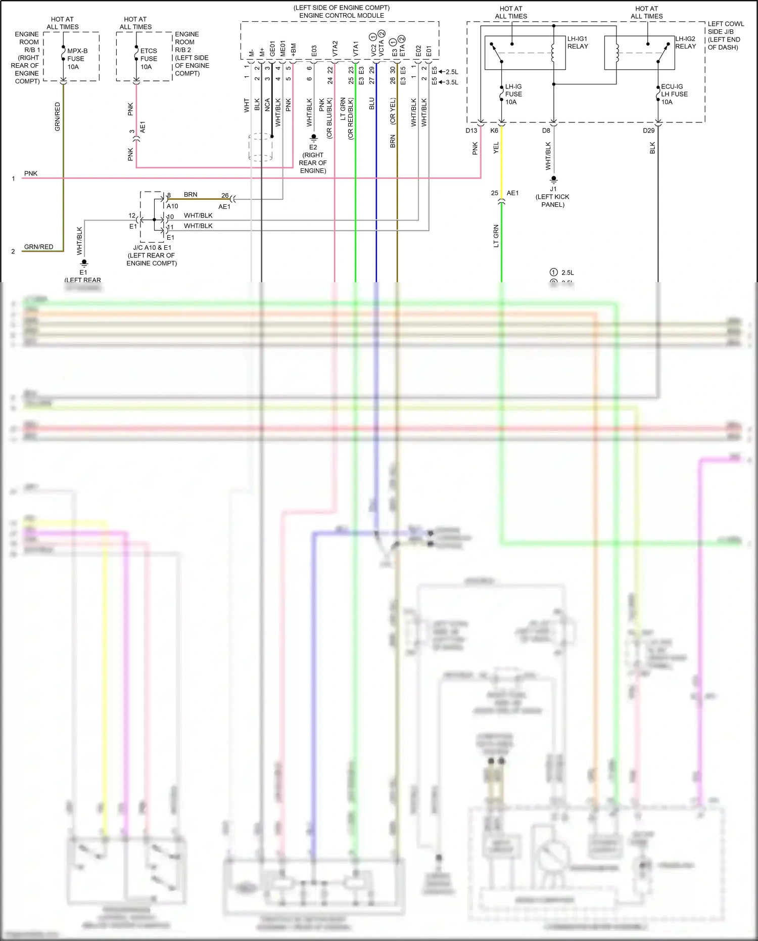 Lexus IS III (2013-2016) (right kick panel) wiring diagram  (3 of 32)