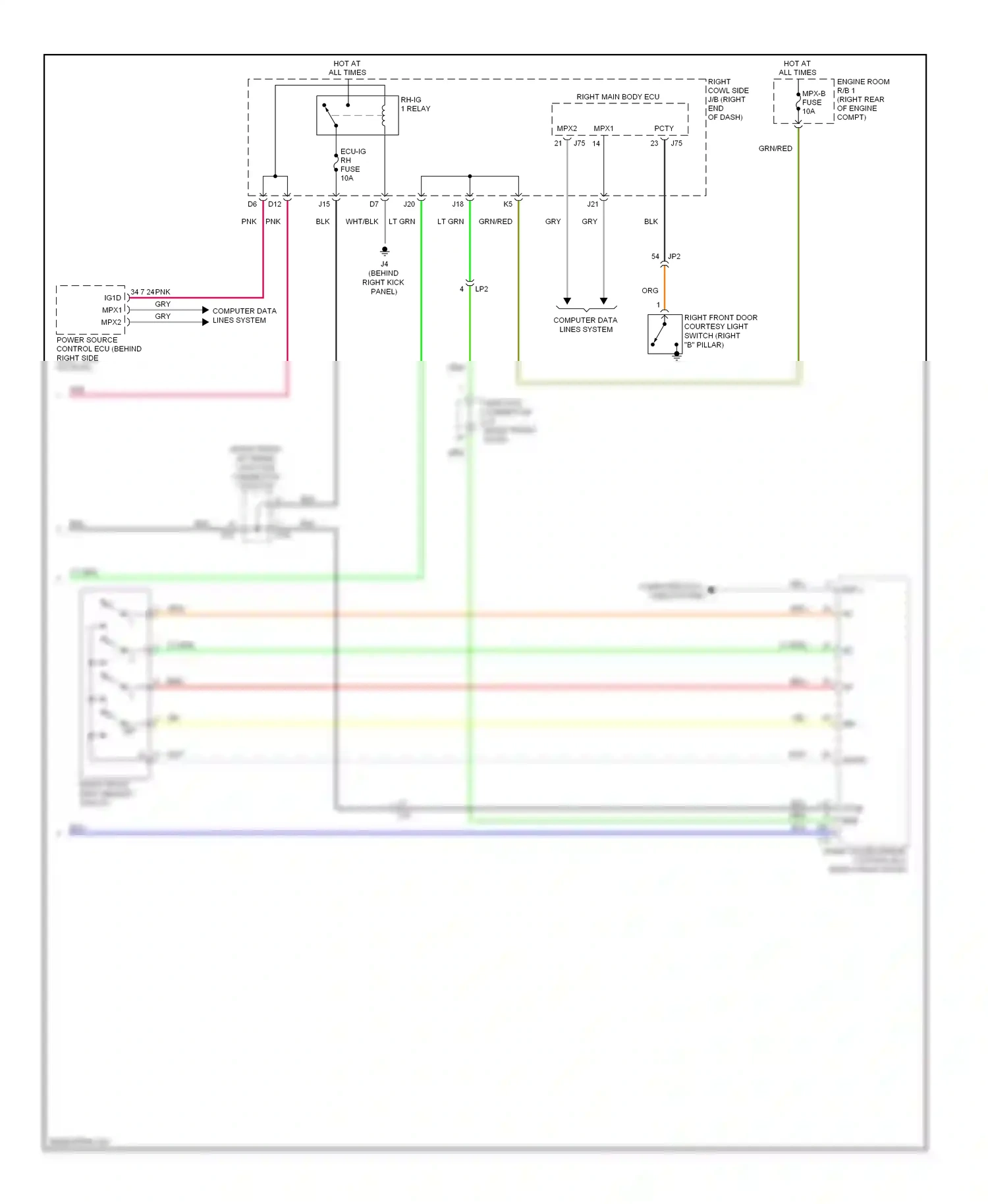 Wiring diagram right main body ecu for Lexus IS III (2013-2016) (29 of 32)