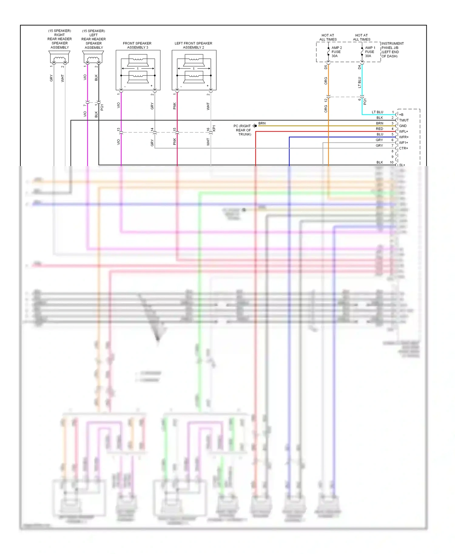 Wiring diagram right rear left front speaker speaker assembly assembly 1 for Lexus IS III (2013-2016) (1 of 1)