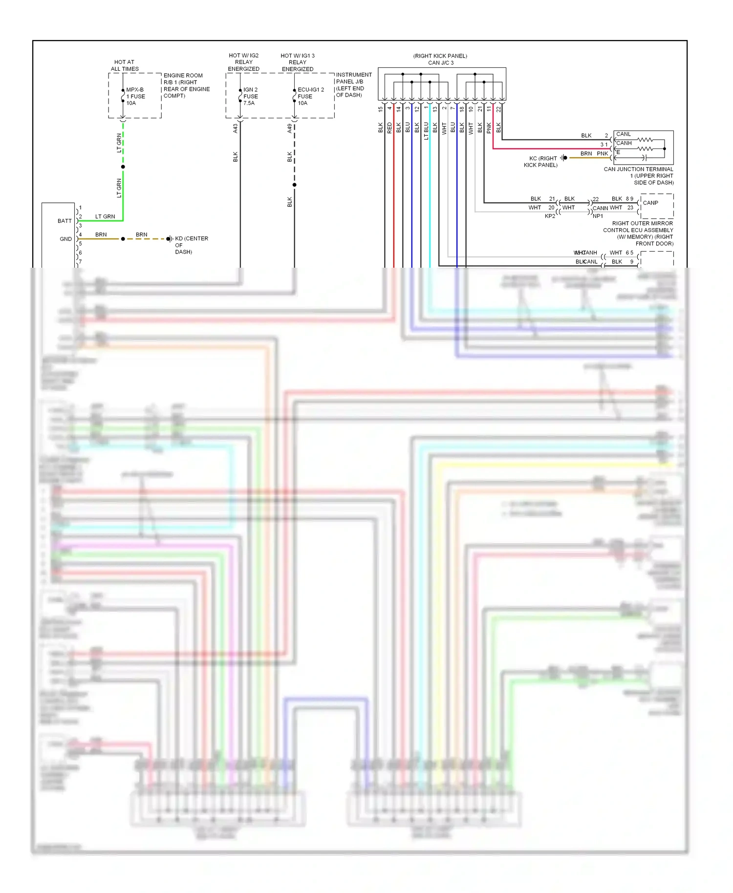 Lexus IS III (2013-2016) steering sensor (on steering column) wiring diagram  (1 of 2)