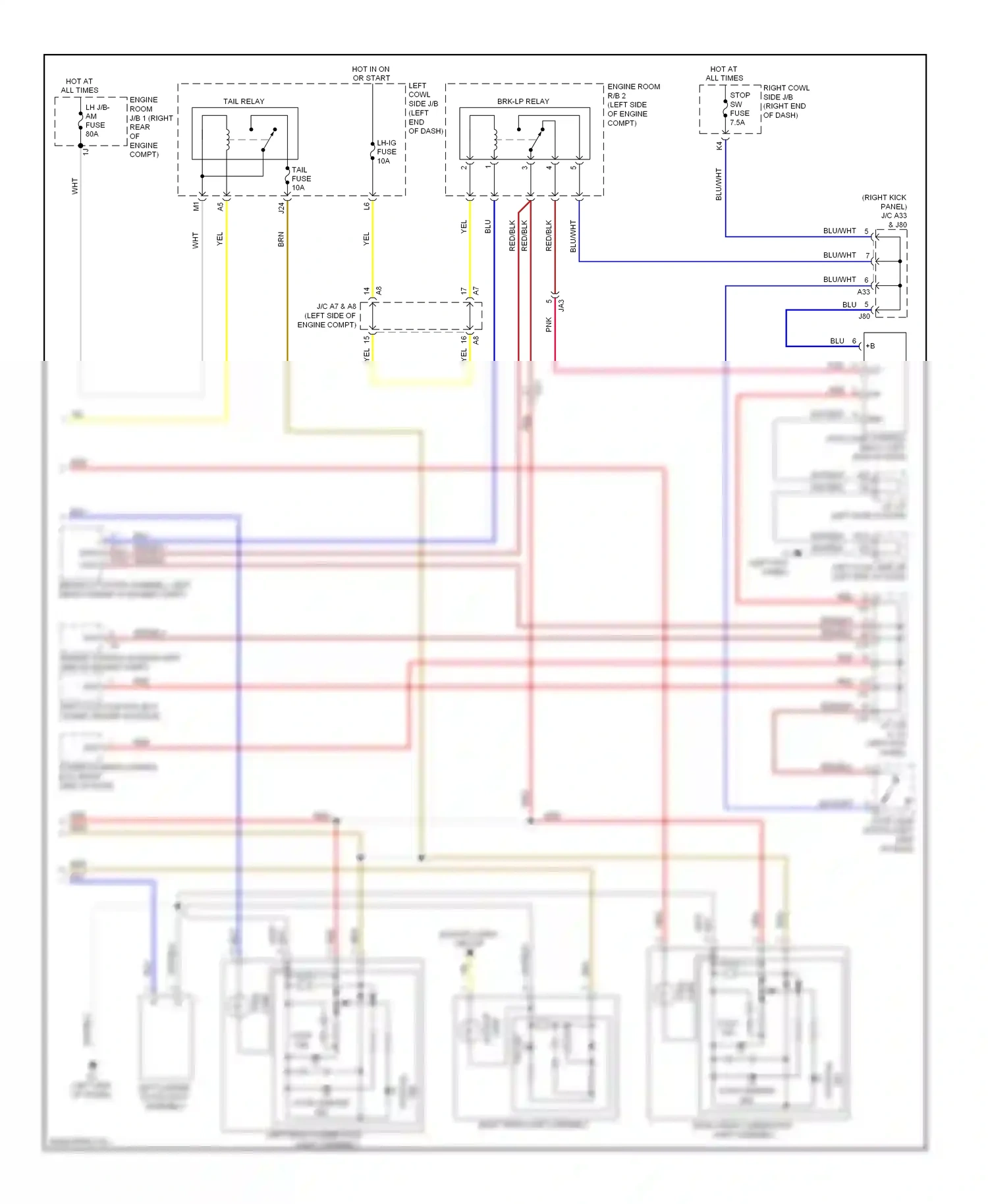 Wiring diagram tail fuse for Lexus IS III (2013-2016) (2 of 2)