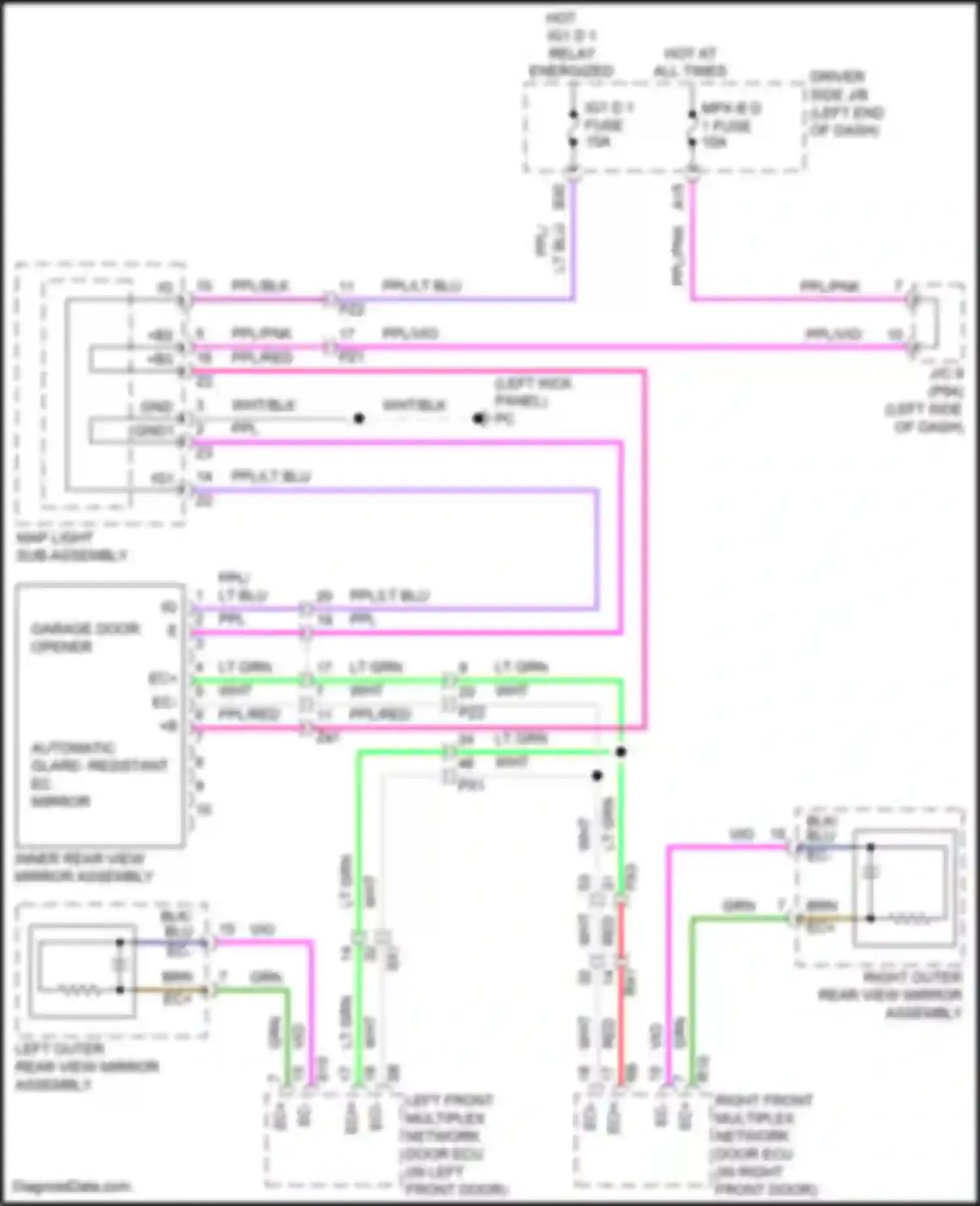 LC Lexus I (2016-2024): Power mirrors circuit