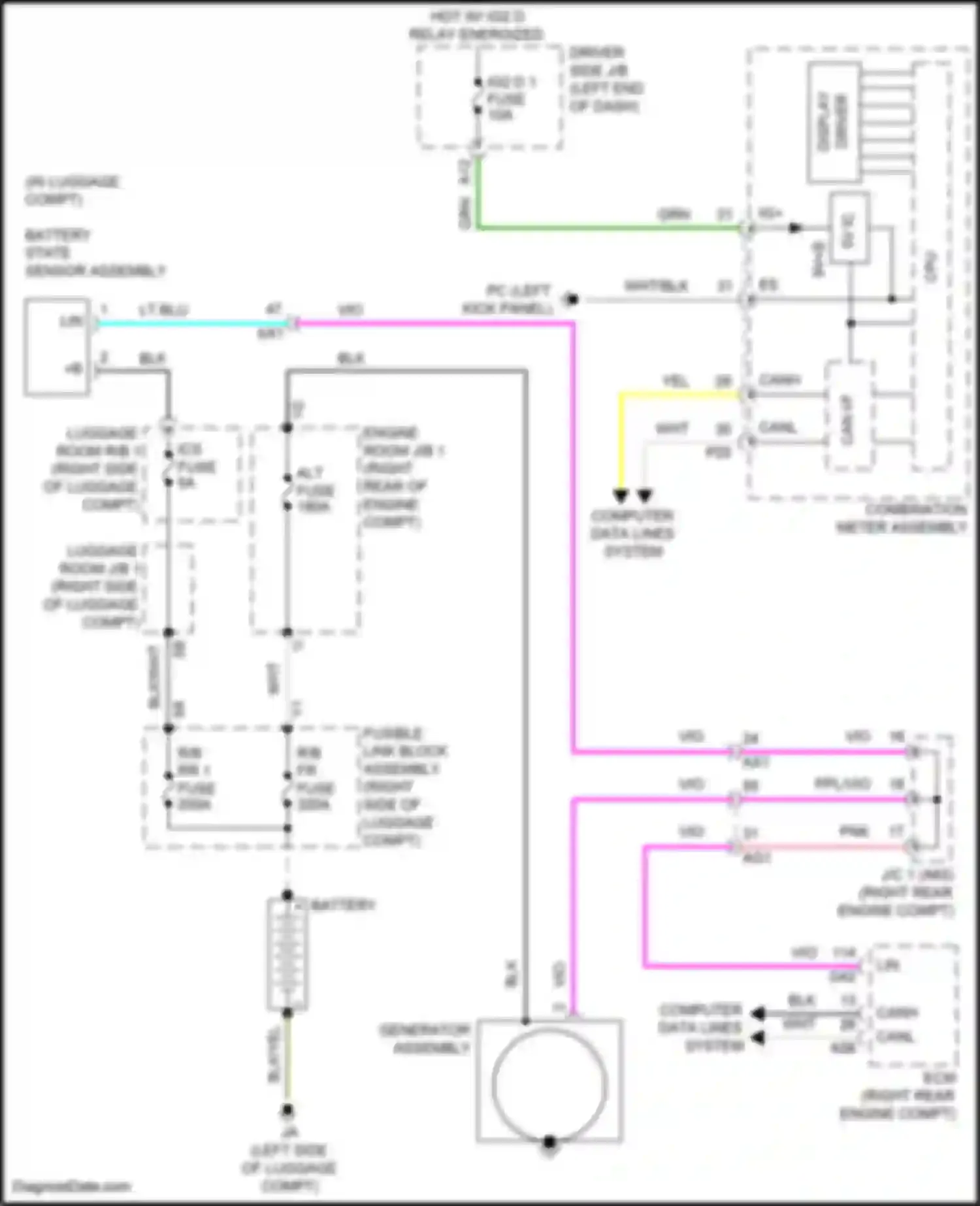 Wiring diagram engine room j/b 1 for Lexus LC I (2016-2024) (1 of 8)