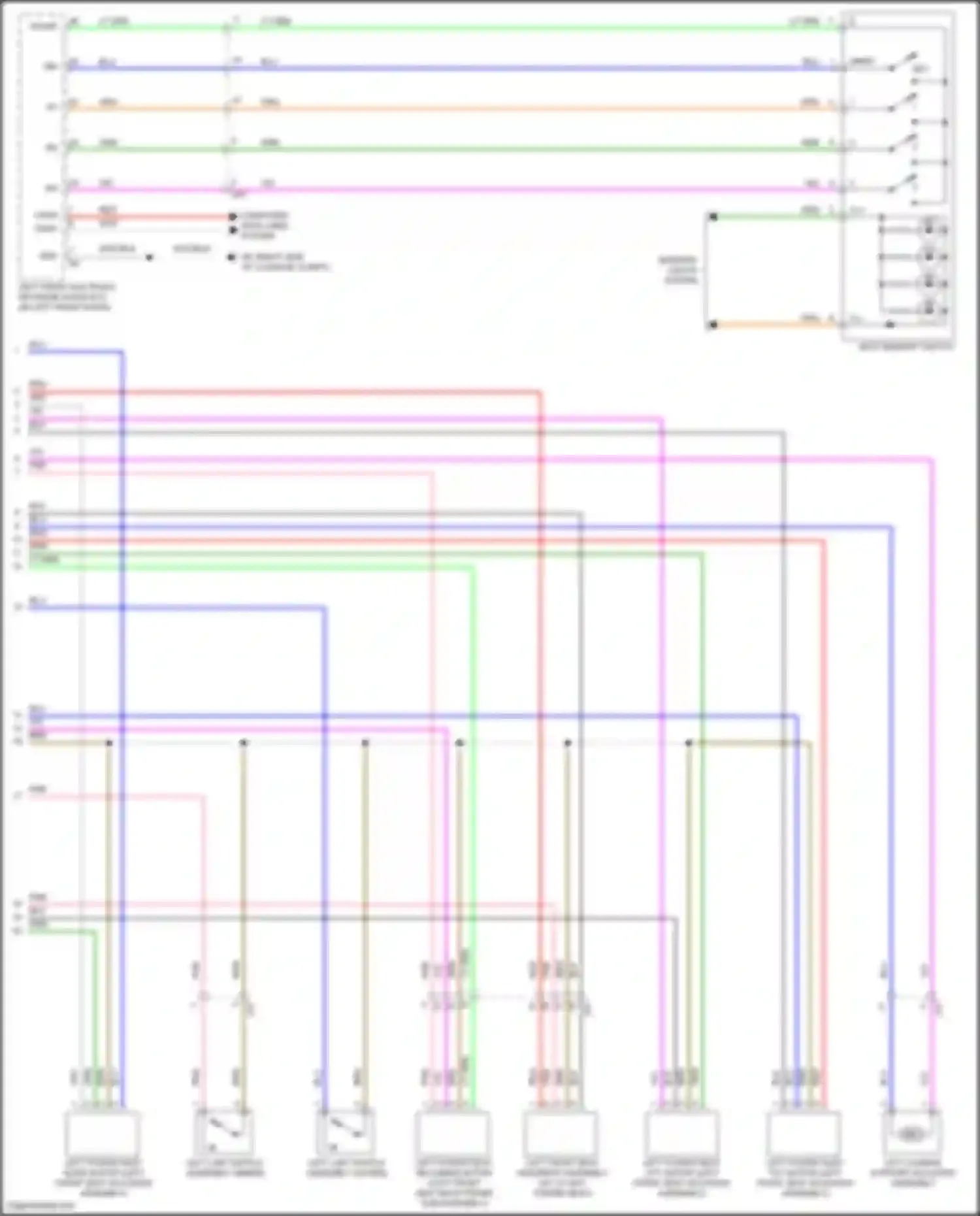 Wiring diagram w/ 10-way power seat for Lexus LC I (2016-2024) (2 of 4)