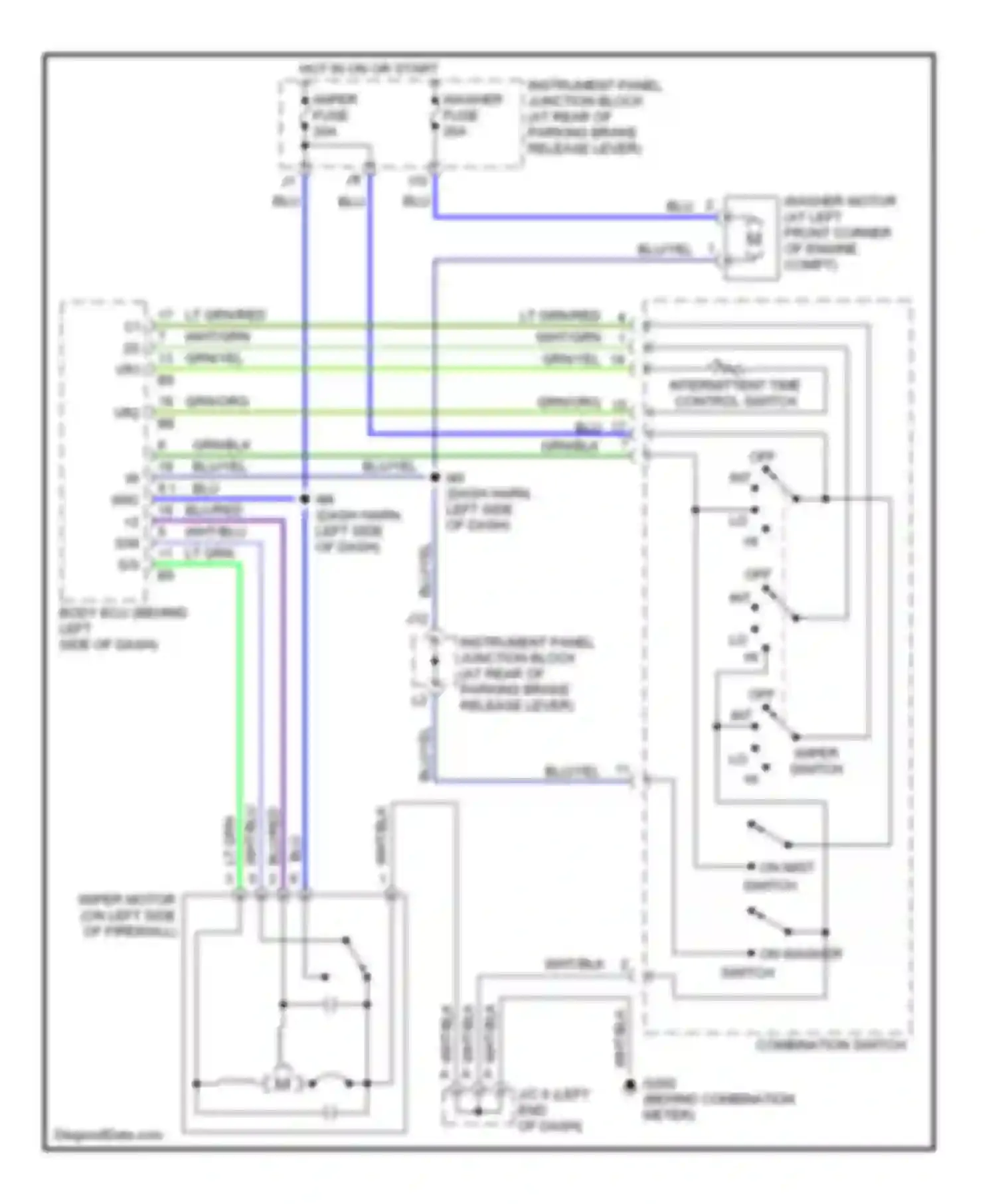 LS Lexus II (1994-2000): Wiper/washer circuit