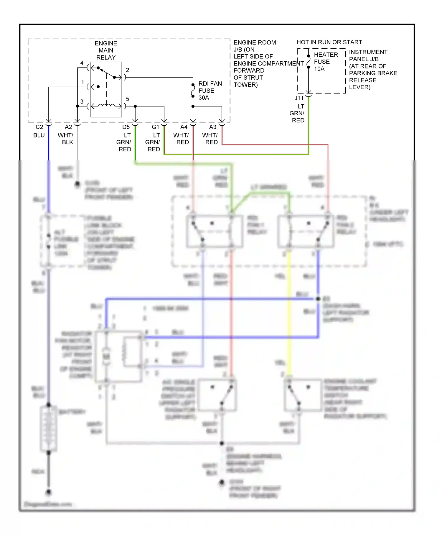 Lexus LS II (1994-2000) battery wiring diagram  (2 of 4)