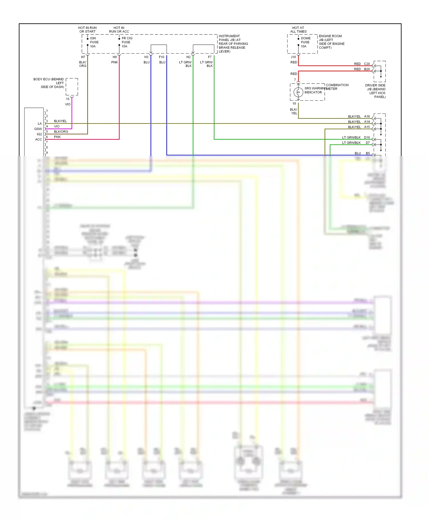 Lexus LS II (1994-2000) blk/org wiring diagram  (6 of 9)