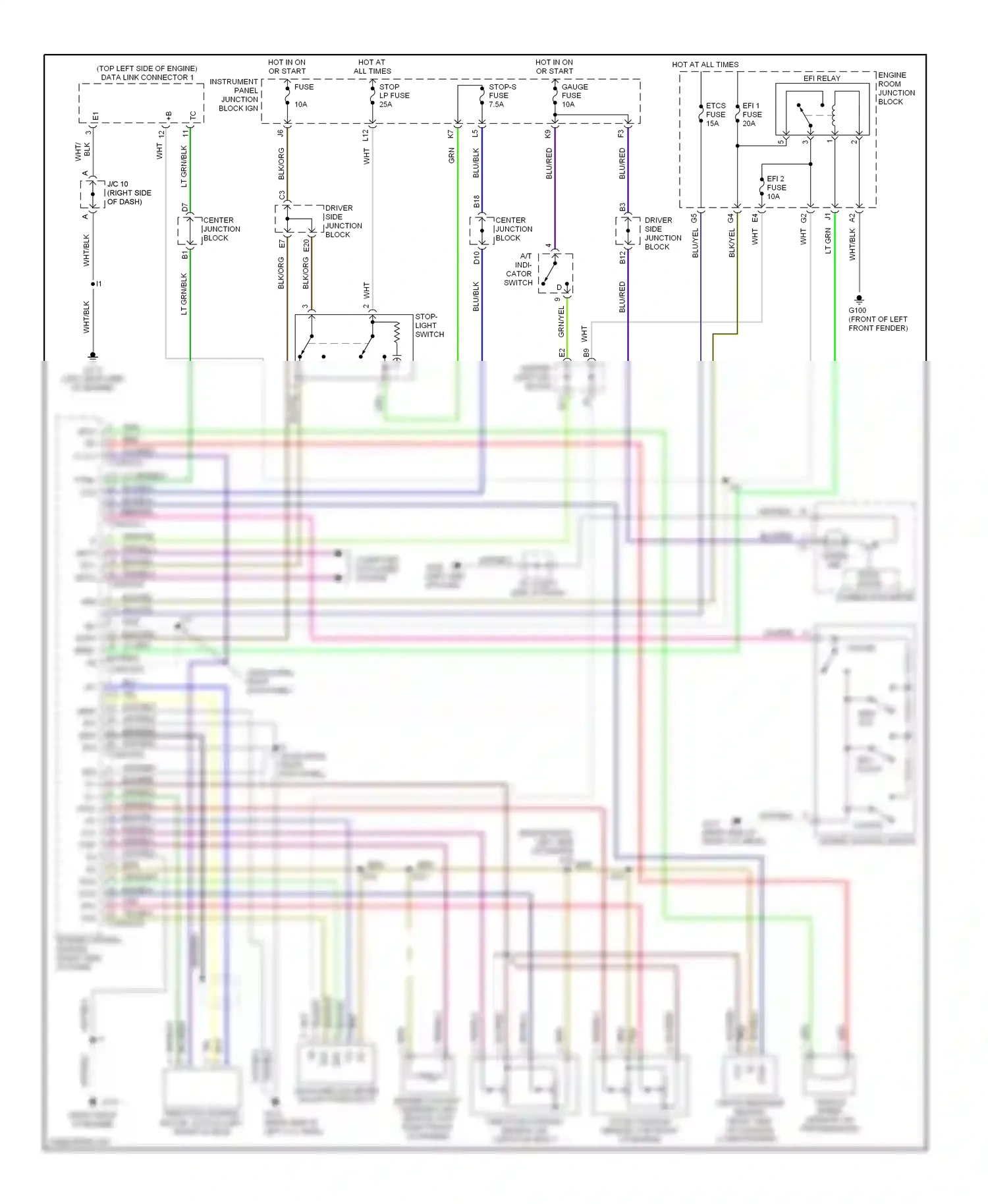 Lexus LS II (1994-2000) blk/org wiring diagram  (4 of 9)