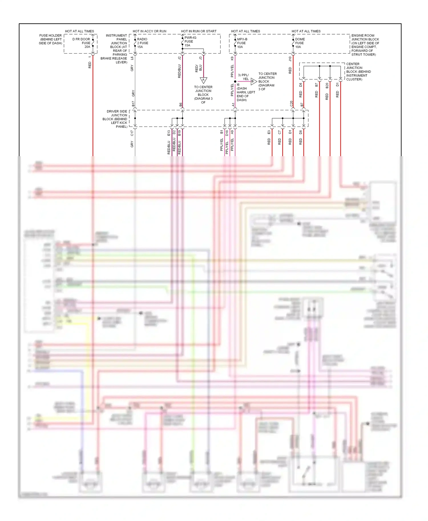 Lexus LS II (1994-2000) blu red/ wiring diagram  (2 of 4)