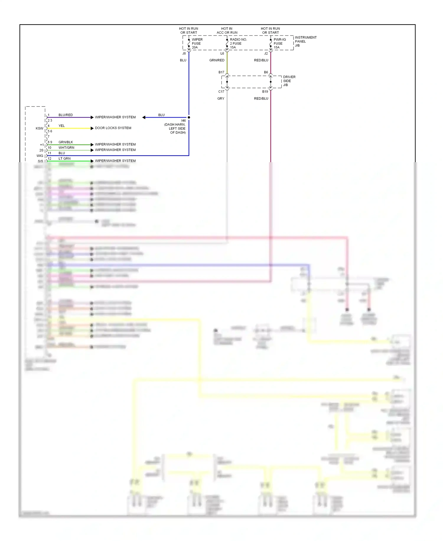 Lexus LS II (1994-2000) driver side j/b wiring diagram  (1 of 3)