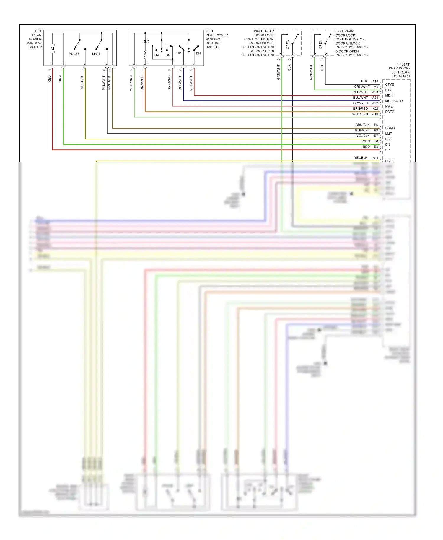 Lexus LS II (1994-2000) driver side junction block (behind left kick panel) wiring diagram  (18 of 19)