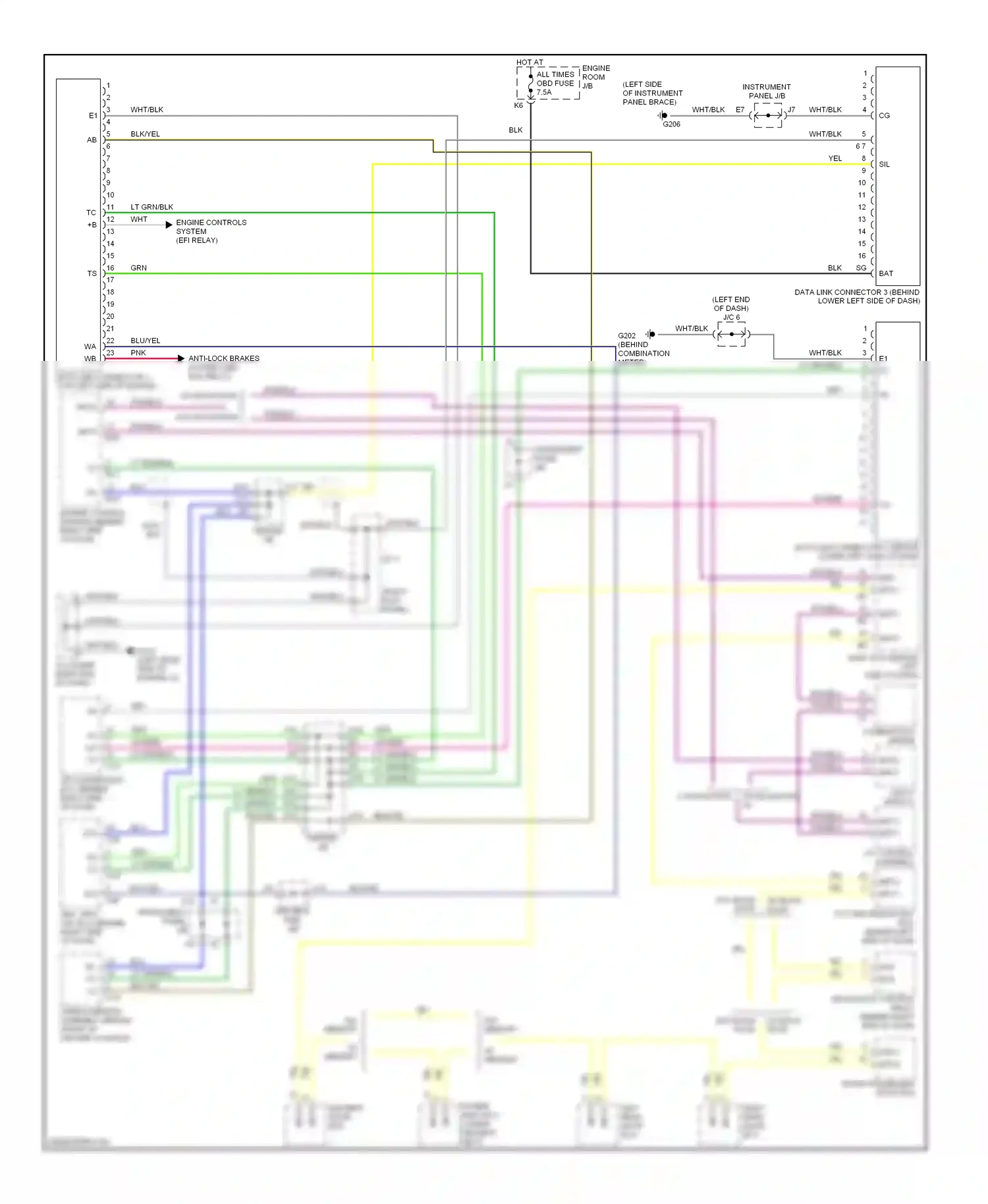 Lexus LS II (1994-2000) driver's side j/b wiring diagram  (1 of 1)