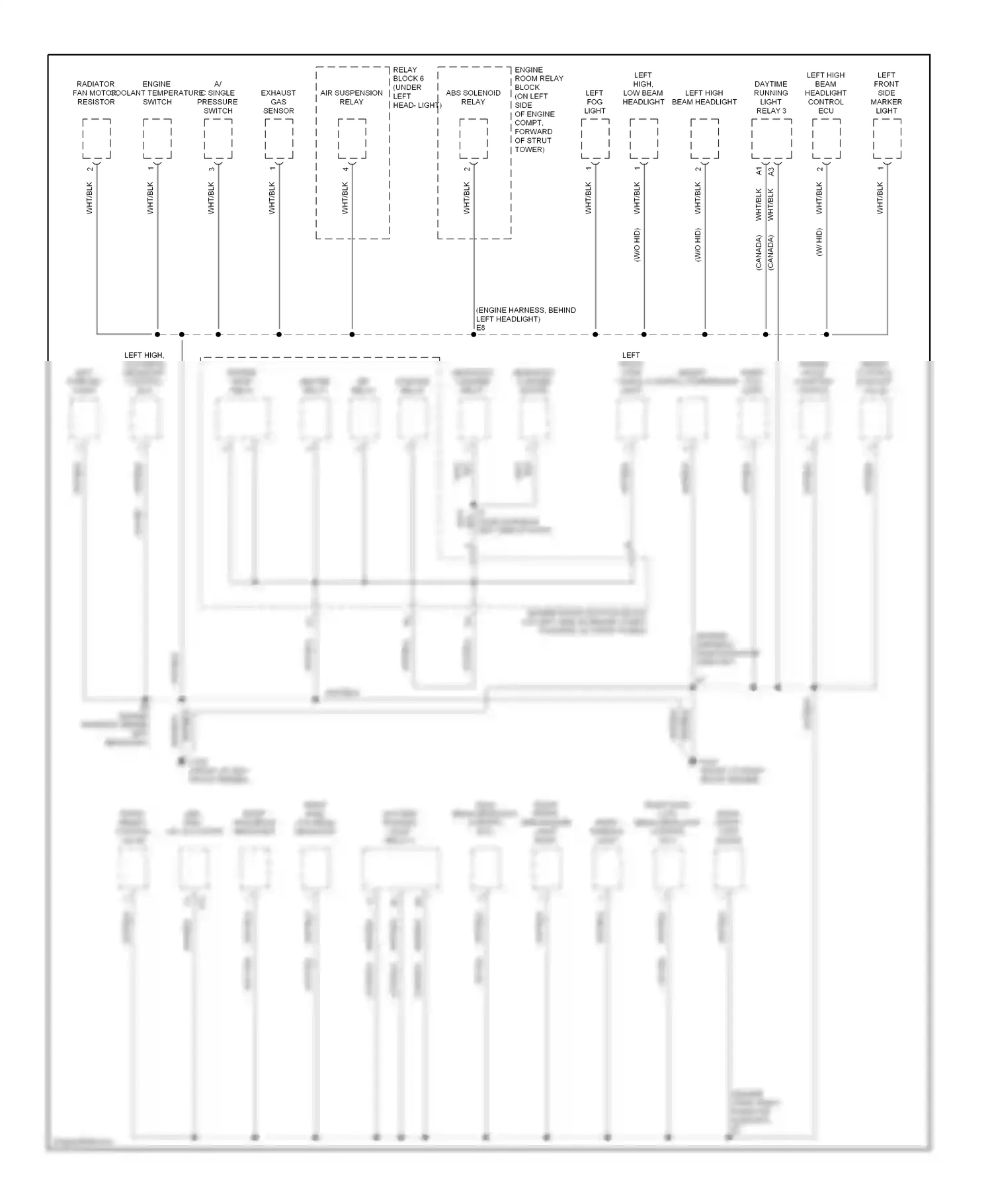 Lexus LS II (1994-2000) front height control valve wiring diagram  (1 of 1)