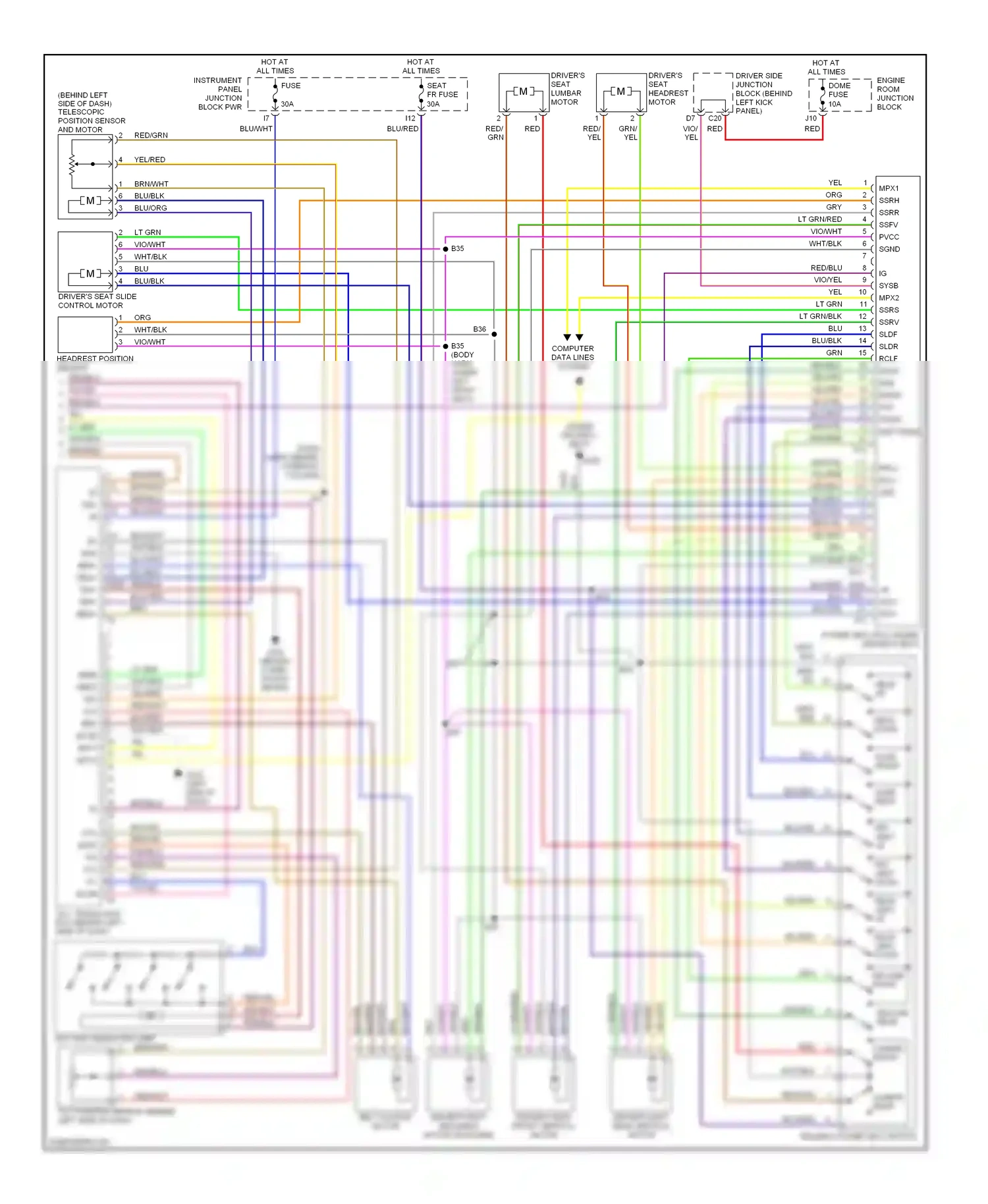 Lexus LS II (1994-2000) head-up wiring diagram  (1 of 1)