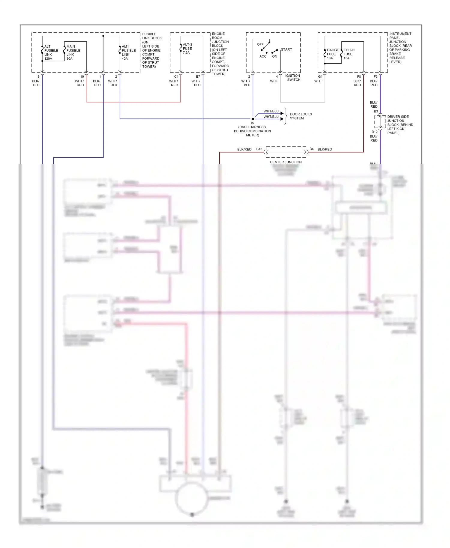 Lexus LS II (1994-2000) ignition switch wiring diagram  (1 of 4)