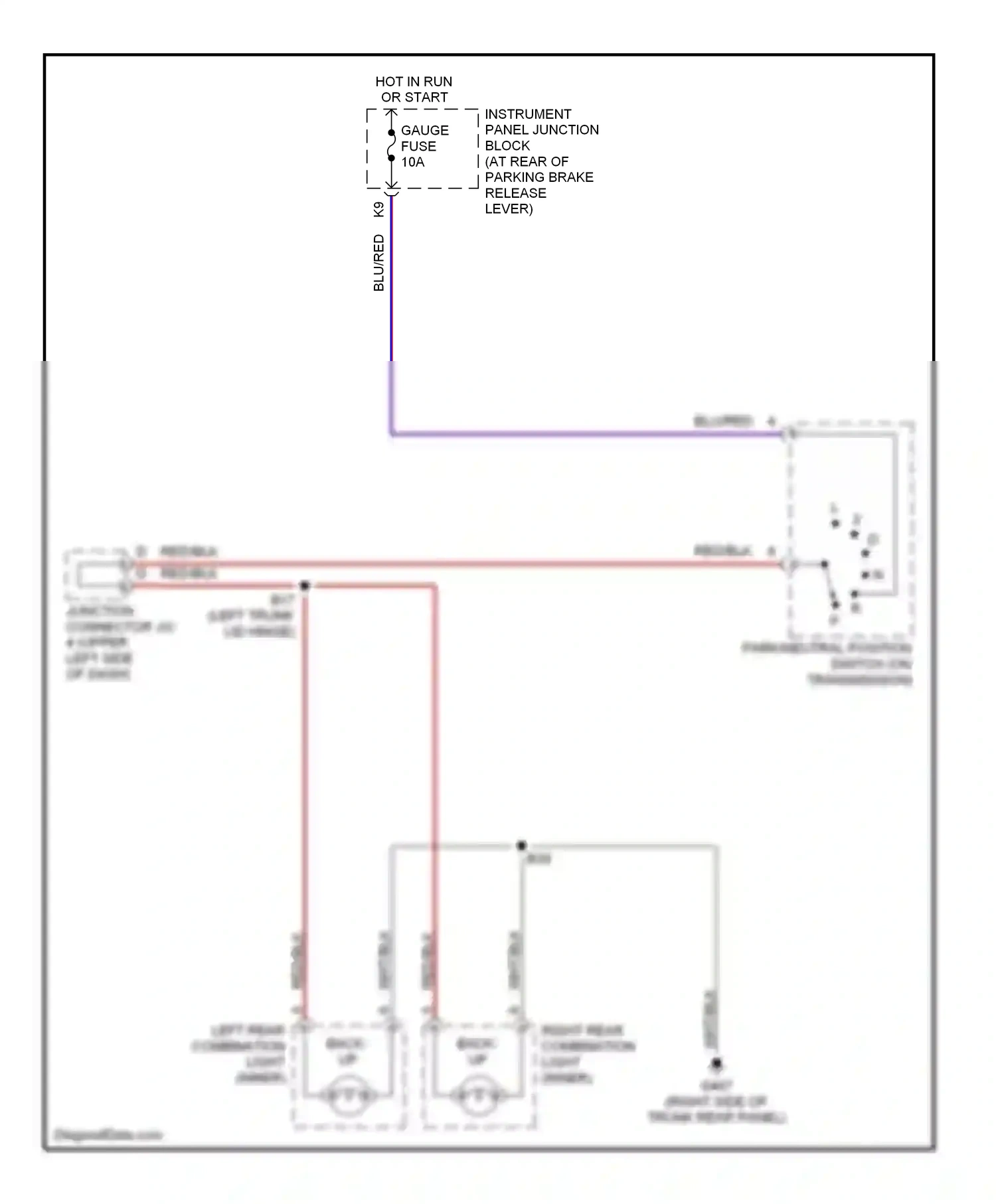 Lexus LS II (1994-2000) (left trunk lid hinge) wiring diagram  (1 of 1)
