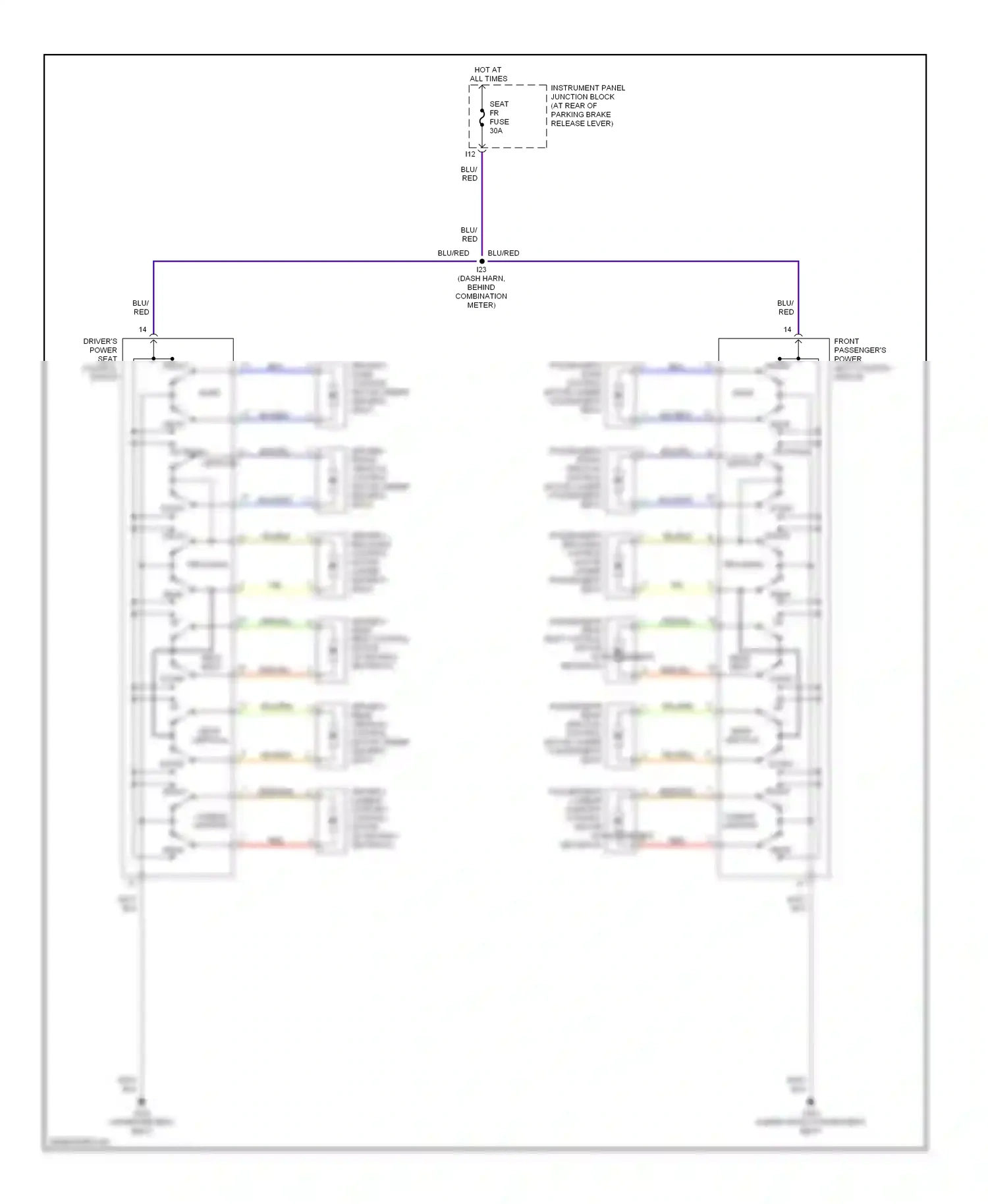 Lexus LS II (1994-2000) lumbar support wiring diagram  (1 of 1)